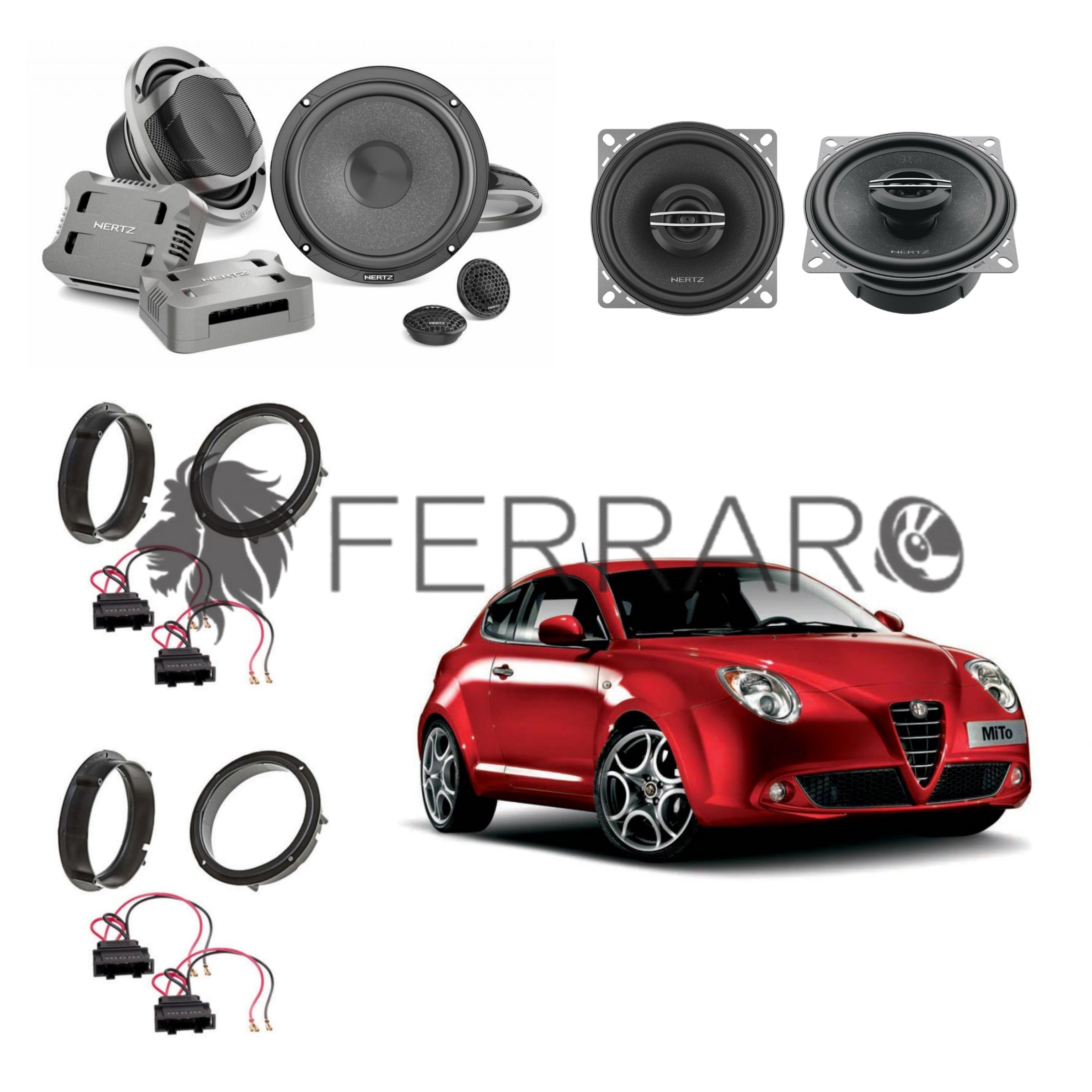Hertz Kit 6 Casse | CK 165 | CX 100 | Ant/Post | Alfaromeo Mito