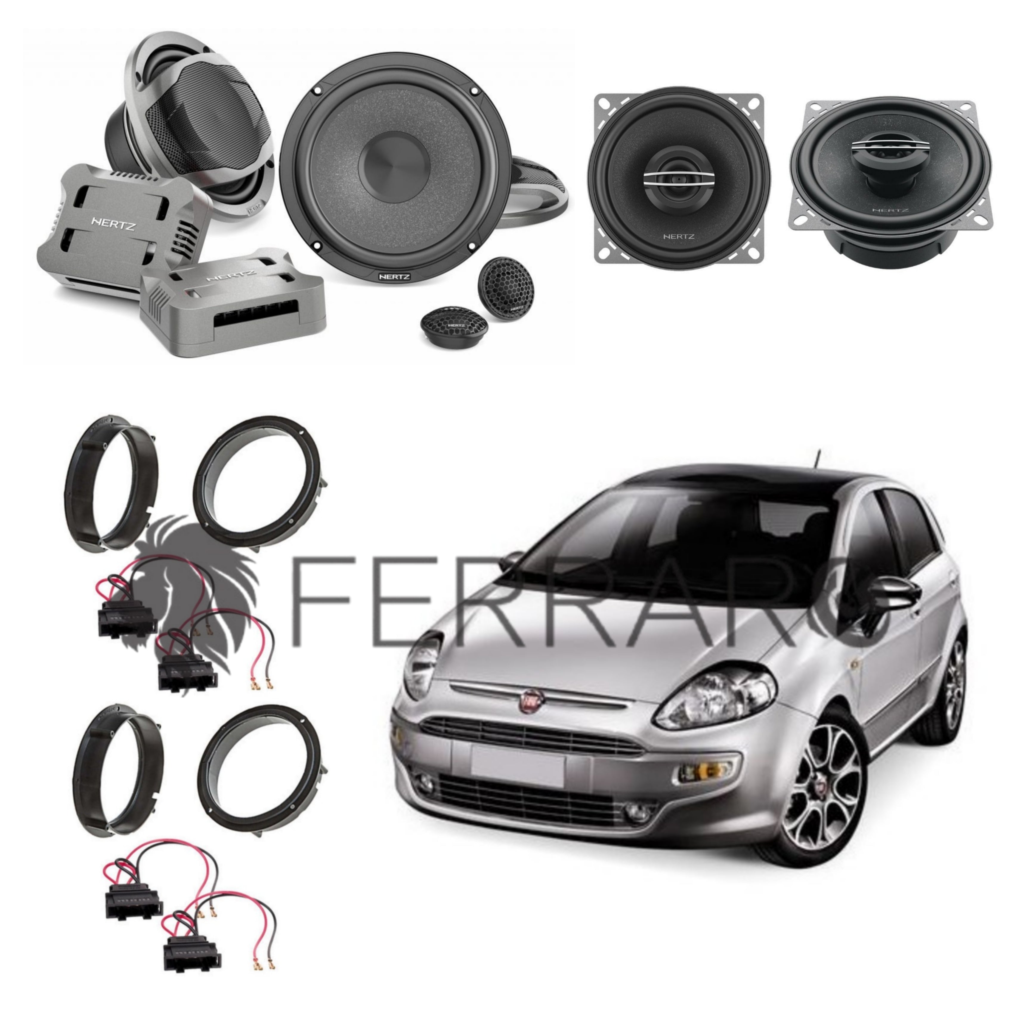 Hertz Kit 6 Casse | CK 165 | CX 100 | Ant/Post | Fiat Punto Evo