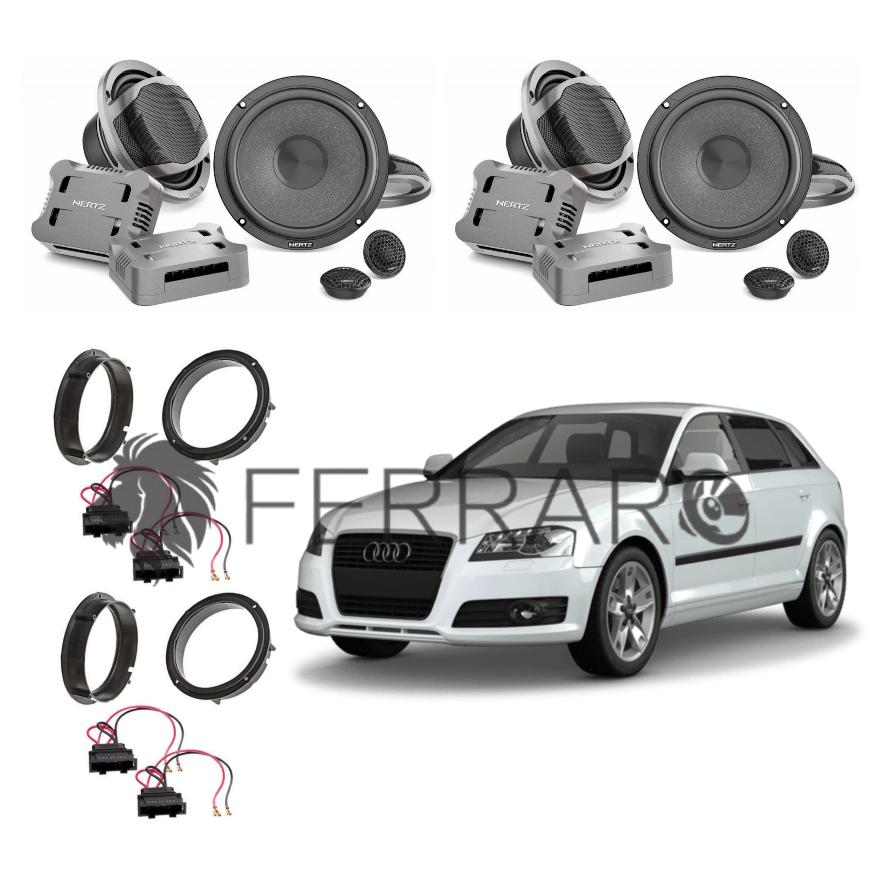 Hertz Kit 8 Casse | CK165 | Ant/Post | Audi A3 8P 5 Porte