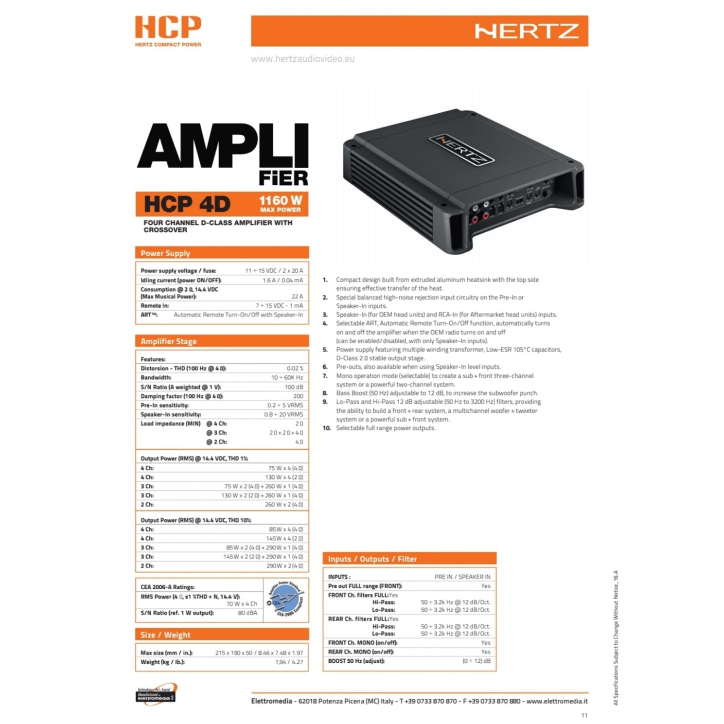 Hertz Sound | Casse Ant CK165 | Amplificatore HCP4D 760w | Sub DBX 30.3 1000w