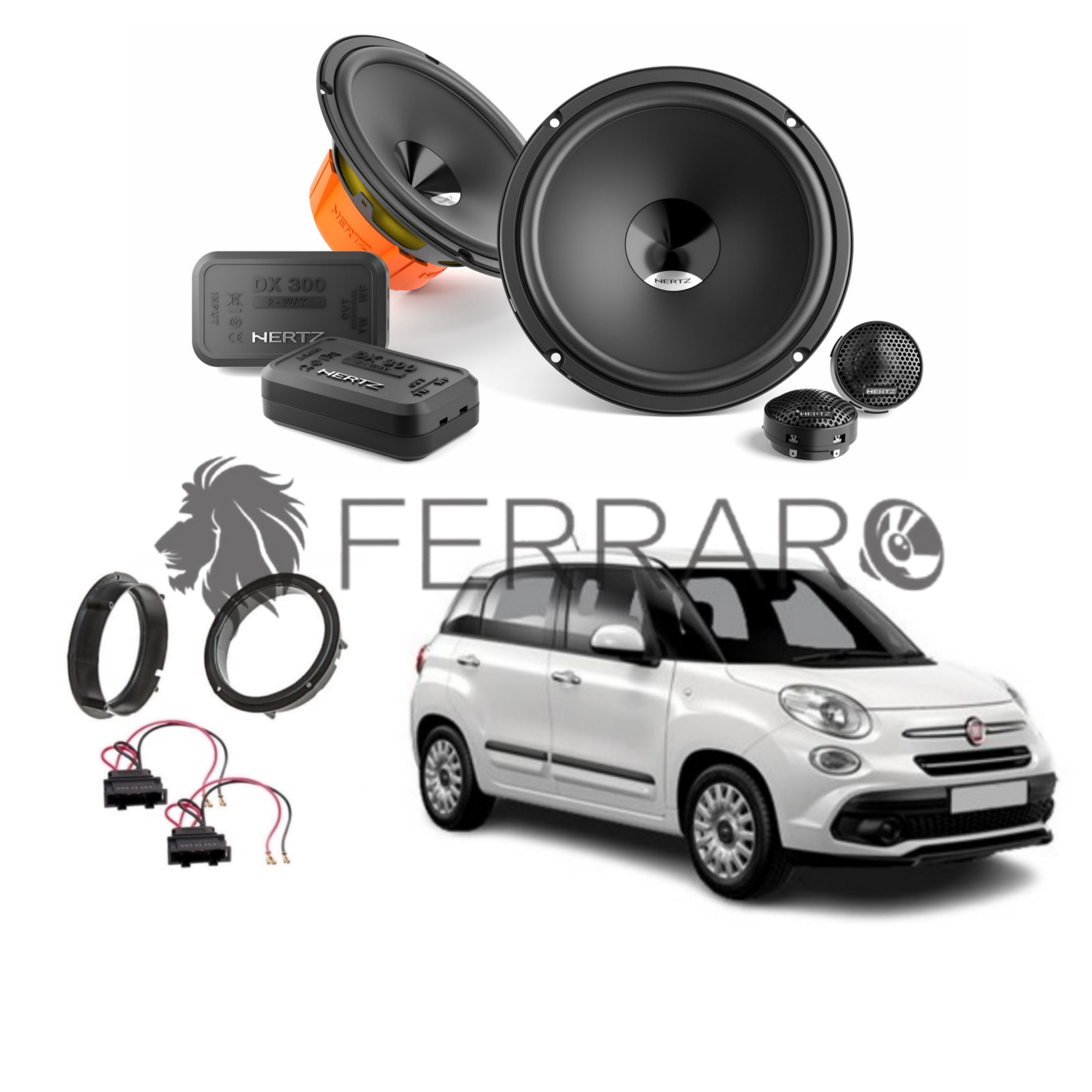 Kit 2 Casse Altoparlanti Anteriori Hertz DCX 165.3 per Fiat Panda dal Kit 2 Casse Altoparlanti Anteriori Hertz DCX 165.3 per Fiat Panda dal