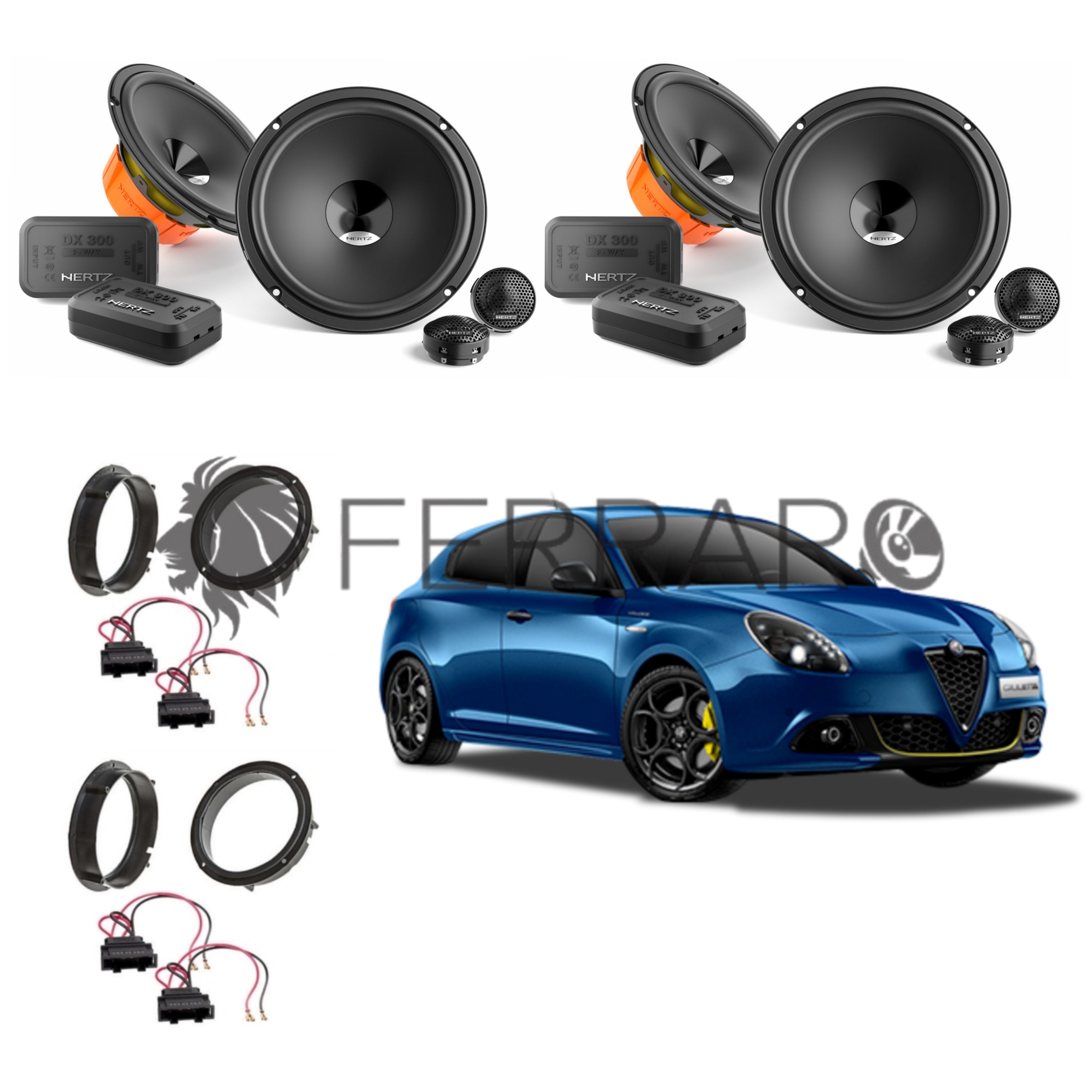 Hertz Kit 8 Casse | DSK 165.3 | Ant/Post | Alfaromeo Giulietta