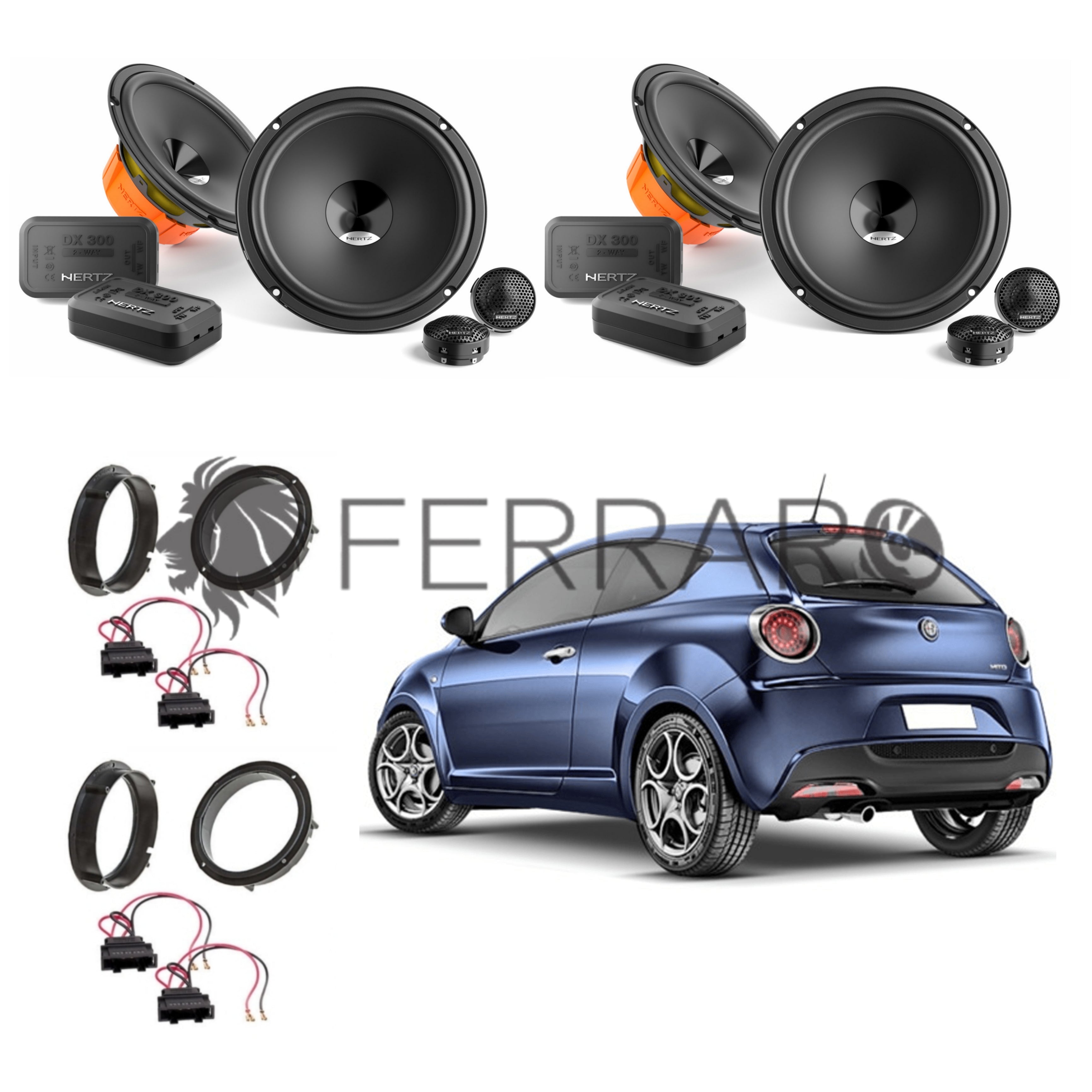 Hertz Kit 8 Casse | DSK 165.3 | Ant/Post | Alfaromeo Mito