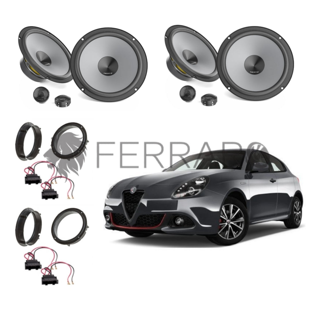 Kit 8 Altoparlanti Hertz K165 Per Alfa Romeo Giulietta 2010-2020: Suono Di Qualità Con Adattatori!