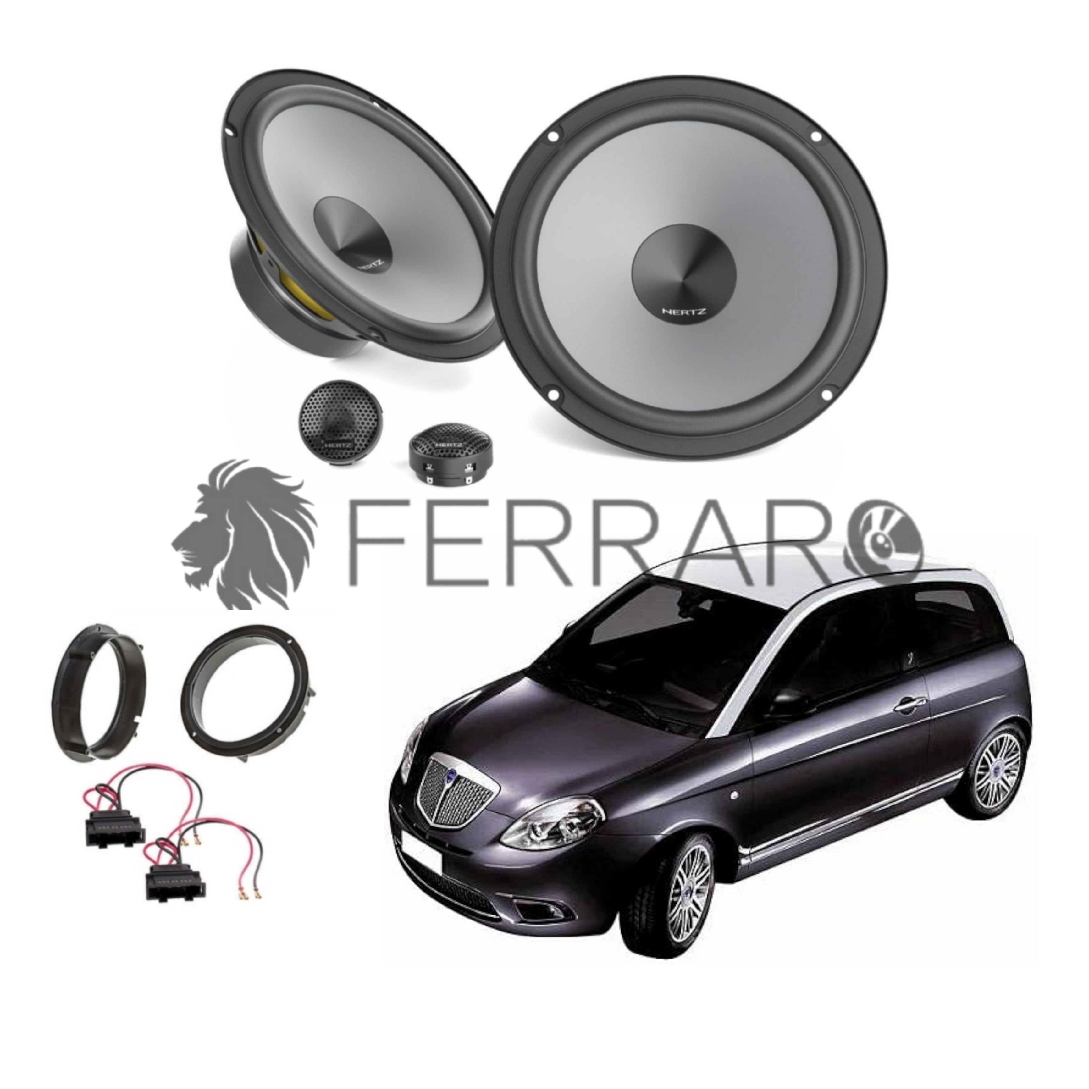 Kit 4 Casse Altoparlanti Doppio Cono Anteriori Posteriori per Lancia Ypsilon 843 Kit 4 Casse Altoparlanti Doppio Cono Anteriori Posteriori per Lancia Ypsilon 843