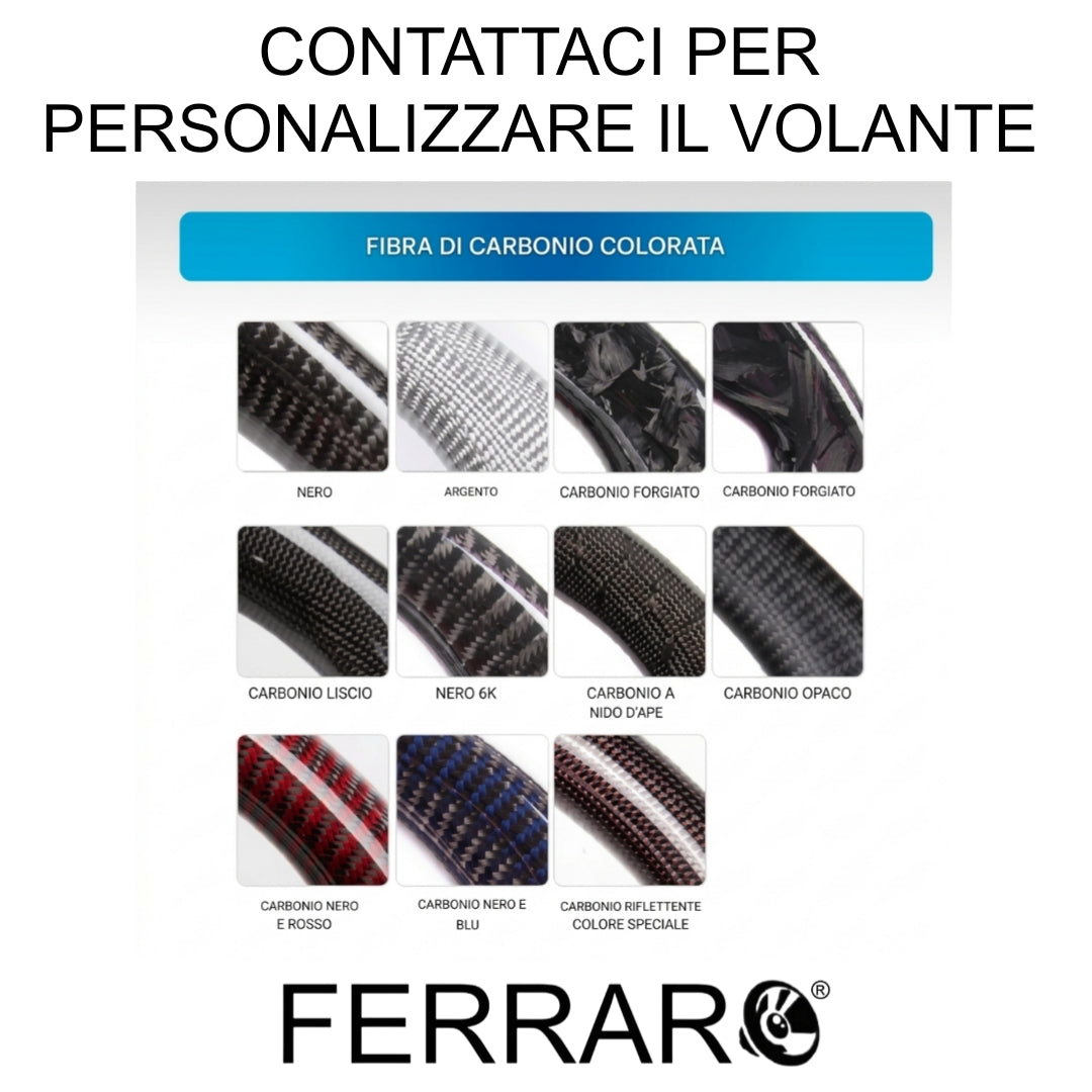 (PRENOTA) Volante Sportivo per Infiniti Q50 (2013-2019), Carbonio, Customizzato in Pelle