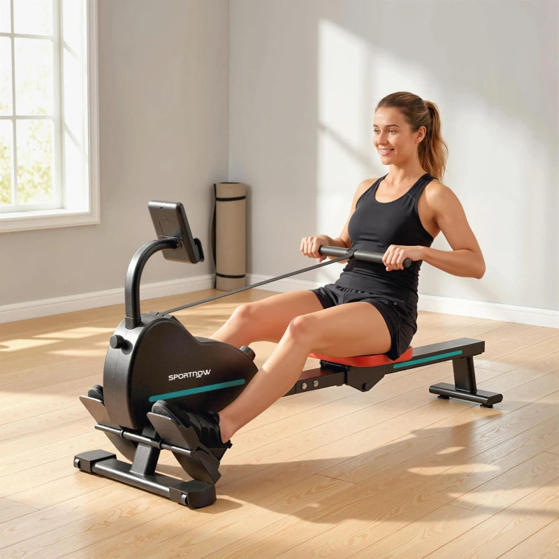 SPORTNOW Vogatore domestico: 16 livelli resistenza, Bluetooth, APP compatibile.