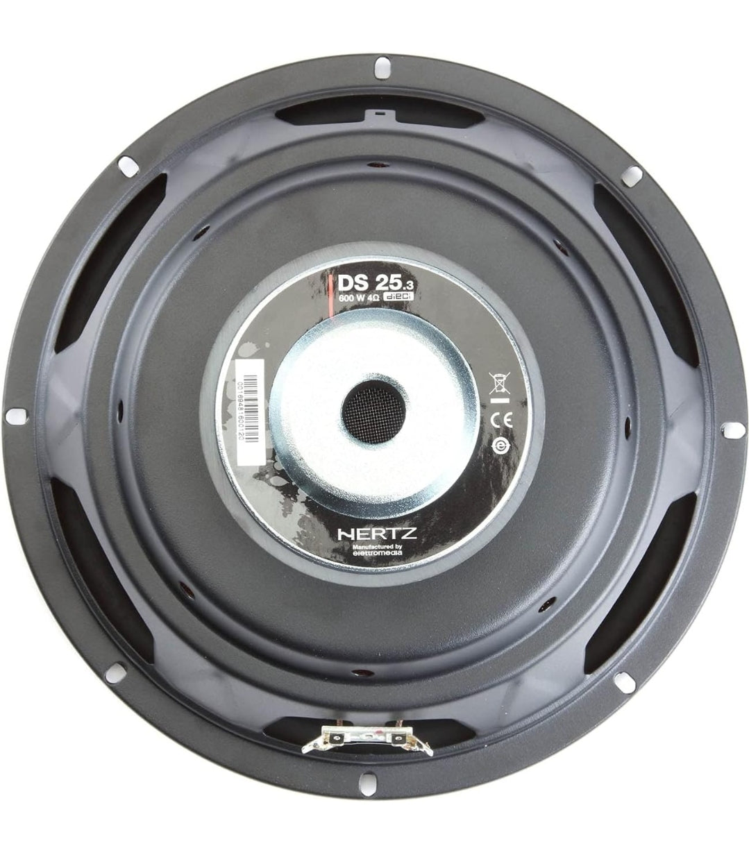 Hertz DS 25.3, Subwoofer, 250mm, Linea Dieci, Potenza Max 600w