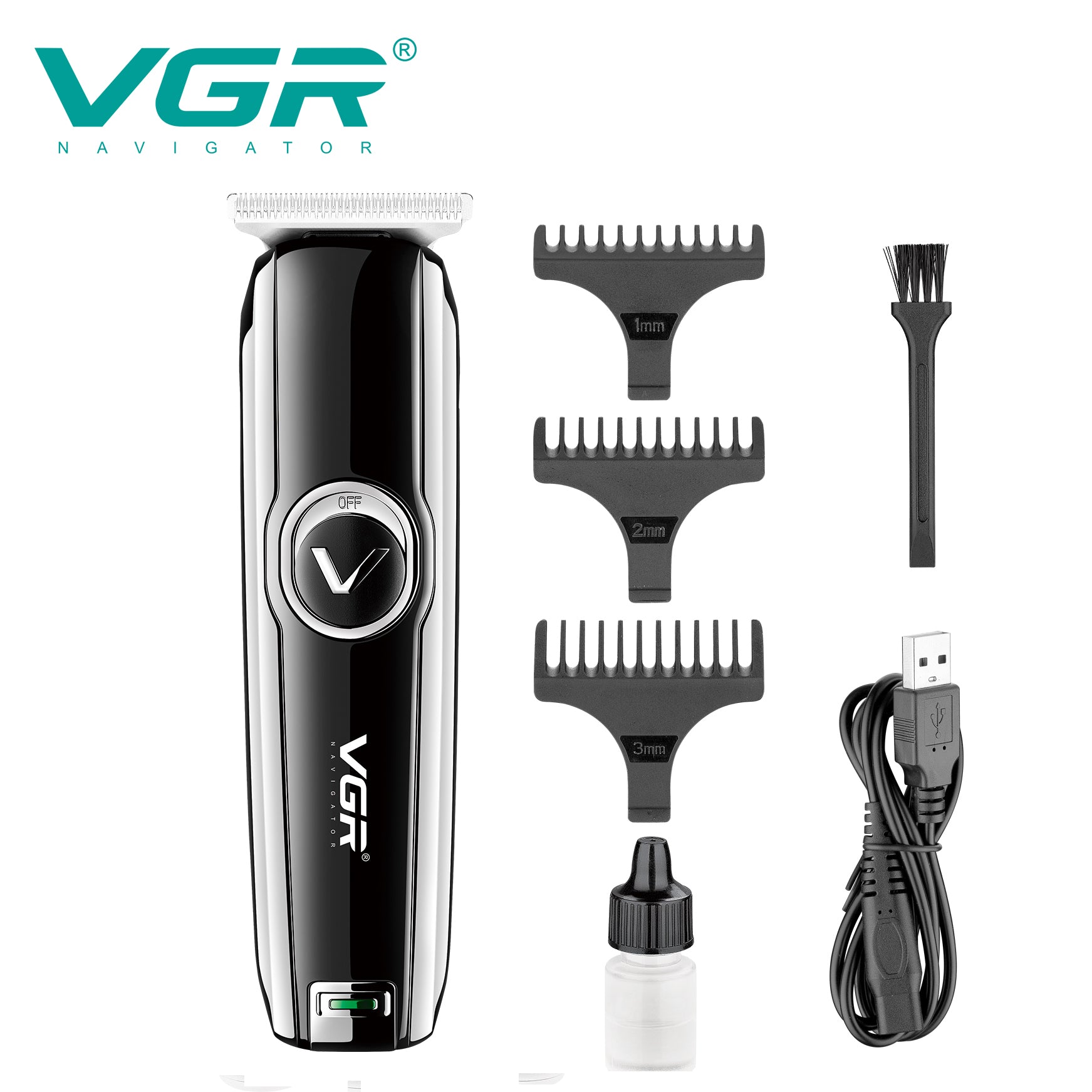 VGR Rasoio Professionale | Ricaricabile | Lama Accaio | Ricaricabile | Testine | V-168
