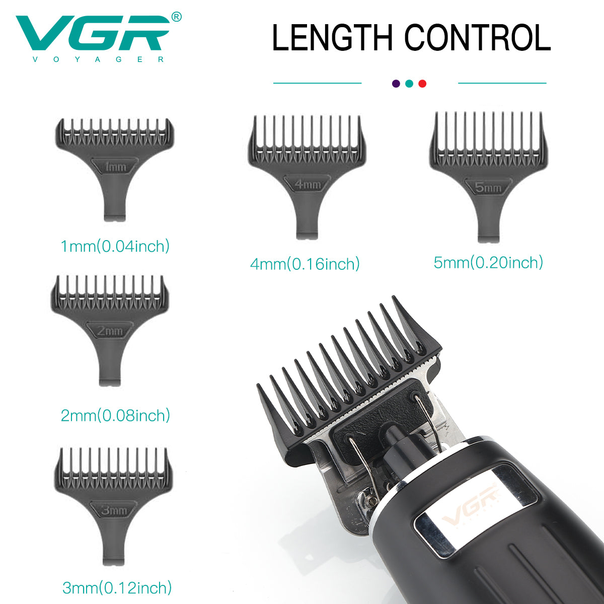 VGR Rasoio Capelli | Rifinitore | Barba | Batteria | Lama da 0mm | V-192