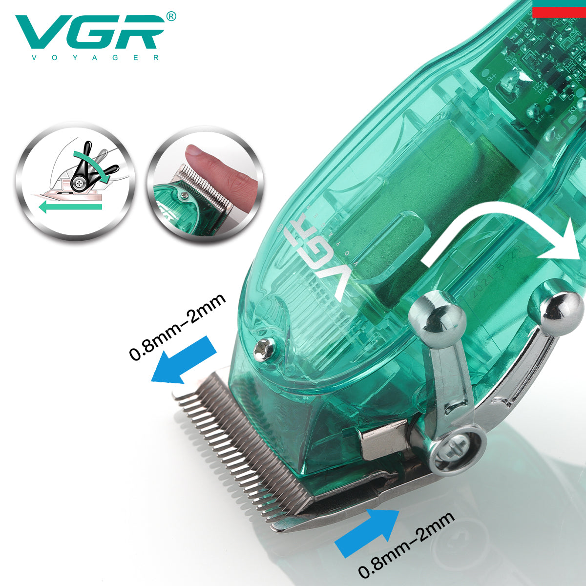 VGR Rasoio Professionale | Batteria | Rasoio | Taglia Capelli | Barbiere | Professionale | VGR V-660