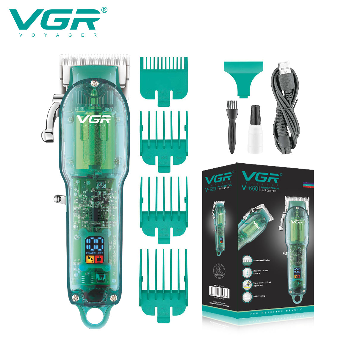 VGR Rasoio Professionale | Batteria | Rasoio | Taglia Capelli | Barbiere | Professionale | VGR V-660