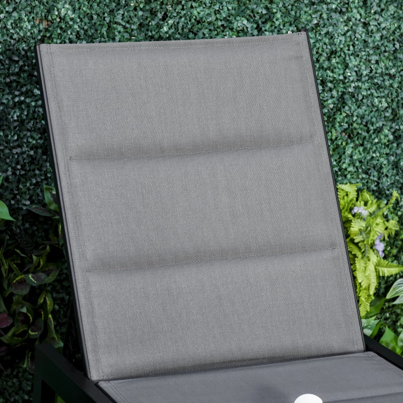 Outsunny Sdraio da Giardino Reclinabile su 5 Livelli con Rivestimento Imbottito