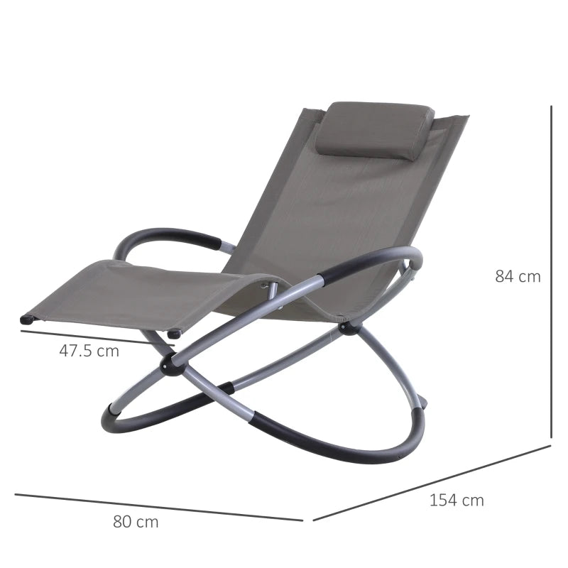 Outsunny Sedia A Dondolo Design Moderno Per Interni Ed Esterni Textilene 154x80x84cm Grigio