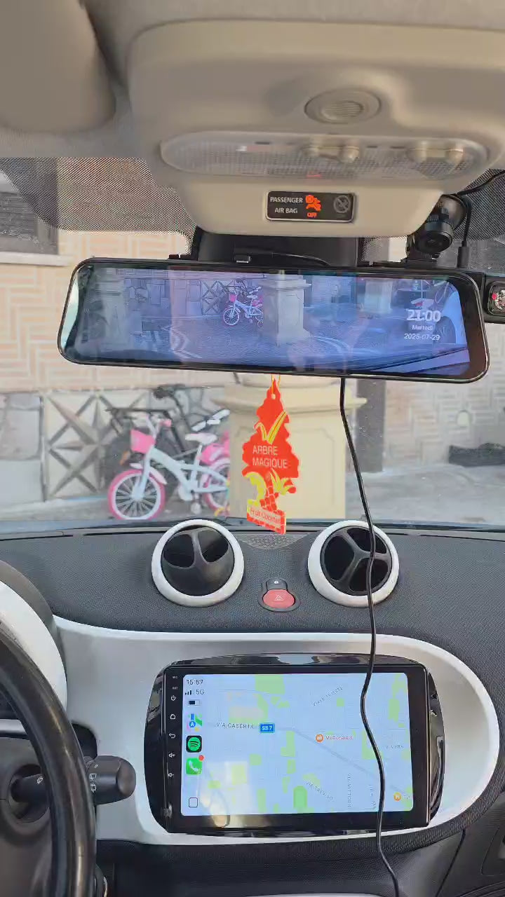 Specchietto Retrovisore, DashCam per Auto, GPS, Anteriore 4K, Posteriore 1080p