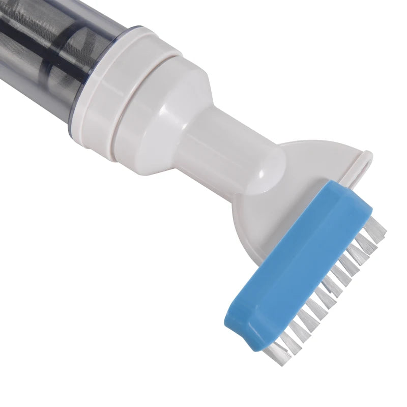 Outsunny Aspirapolvere per Piscina Portatile e Cordless con Asta a 3 Livelli, Ø6x106-162 cm, Blu e Bianco