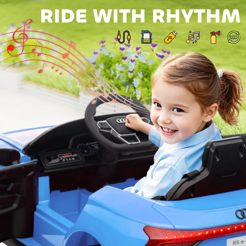 HOMCOM Auto Elettrica per Bambini 3-5 Anni con Telecomando, Sospensioni e Clacson, 103x58x41 cm, Blu e Nero
