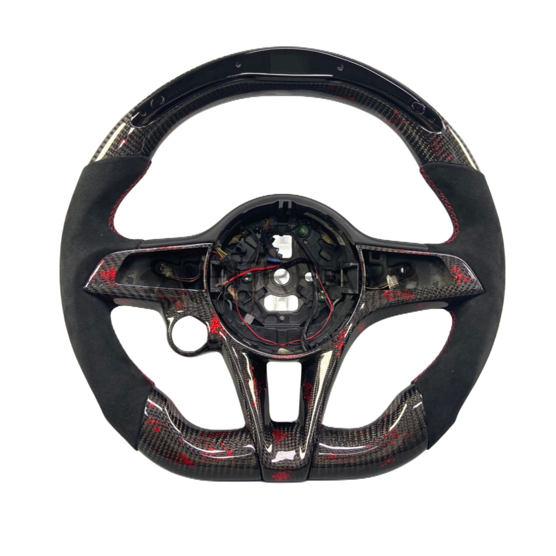 Volante Sportivo per Alfaromeo Giulia, Stelvio, Carbonio, Customizzato in Pelle (su Ordinazione)