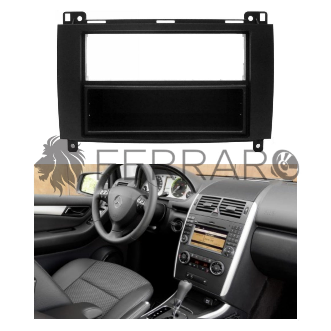 Car Radio Panel Kit, 1 Iso with Drawer, Mercedes Class AB from 2005