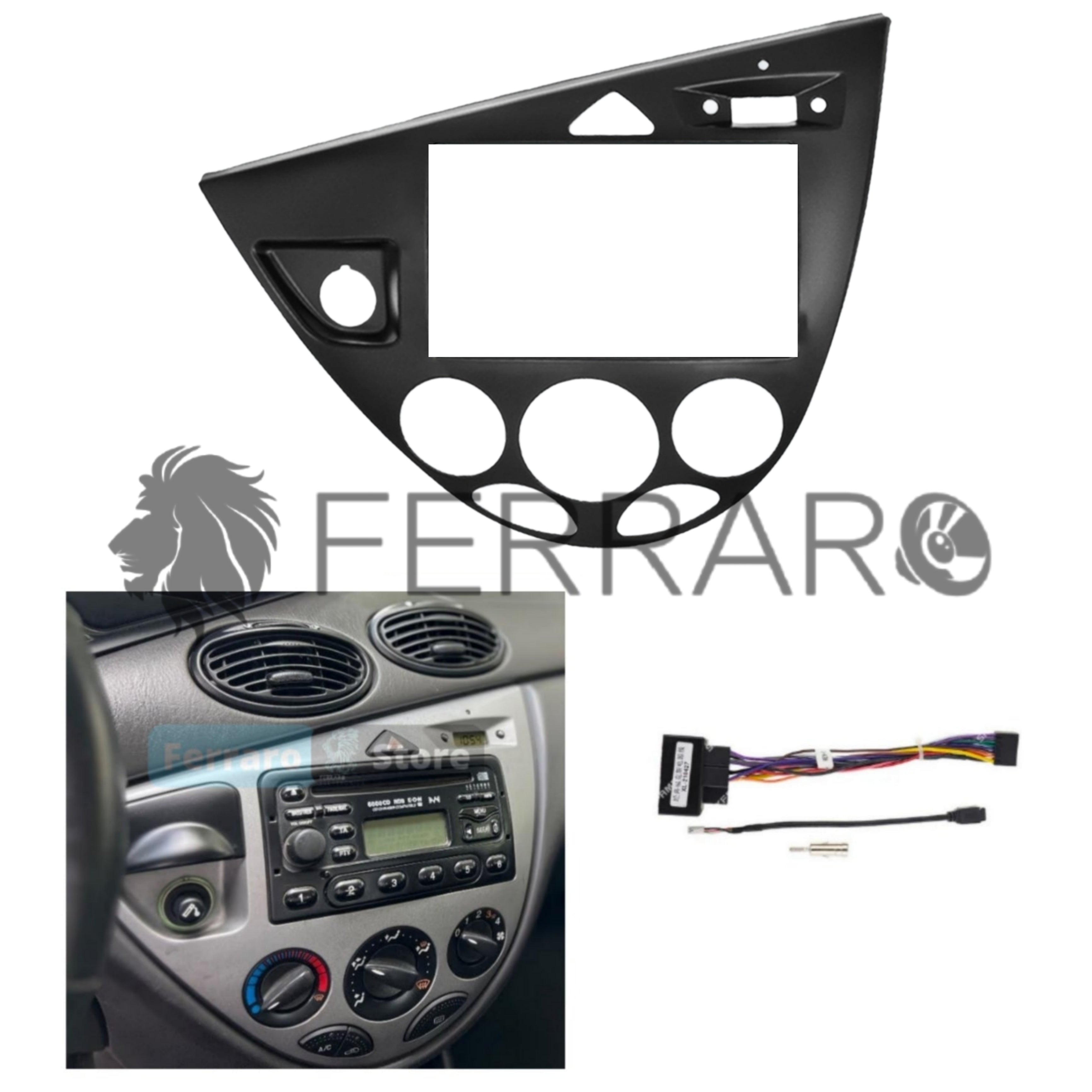 Mascherina Autoradio per Ford Focus MK1 (1998-2005) Ford Fiesta (1995-2001) 2Din 7"Pollici per Autoradio Android