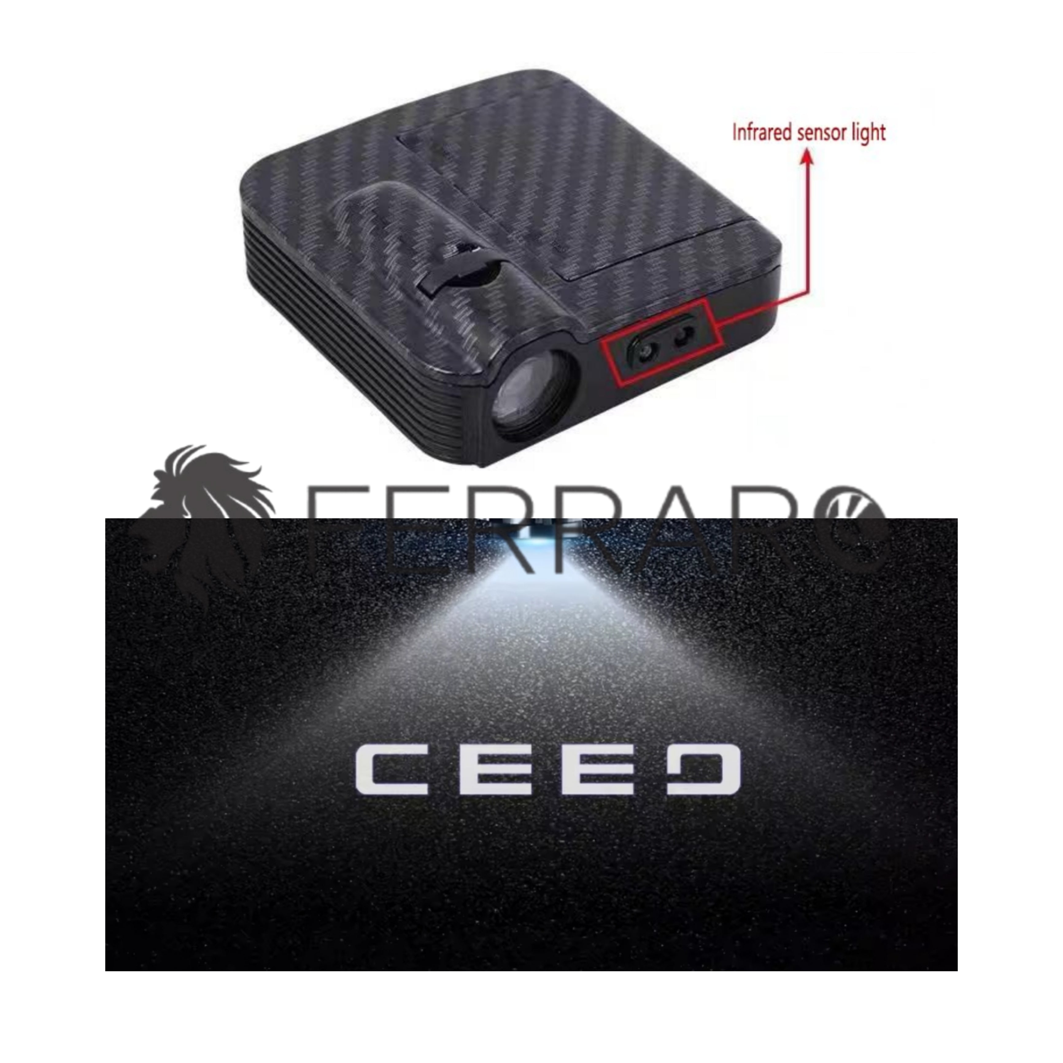 Luce Cortesia Kia Ceed | Universale | Adesivo | Batteria (NO INCL.)
