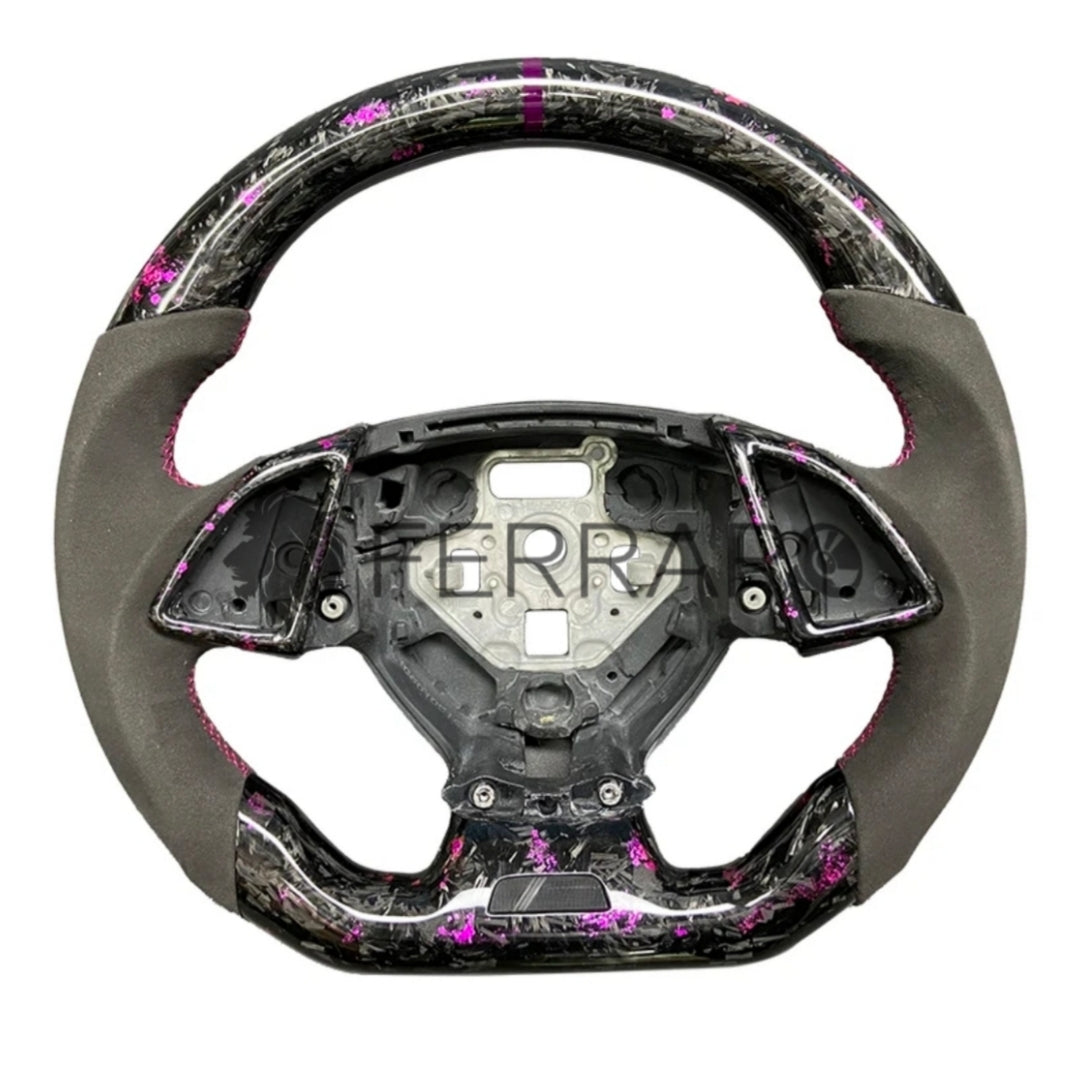 Volante Sportivo per Chevrolet Corvette C7 (2014-2019), Carbonio, Customizzato in Pelle