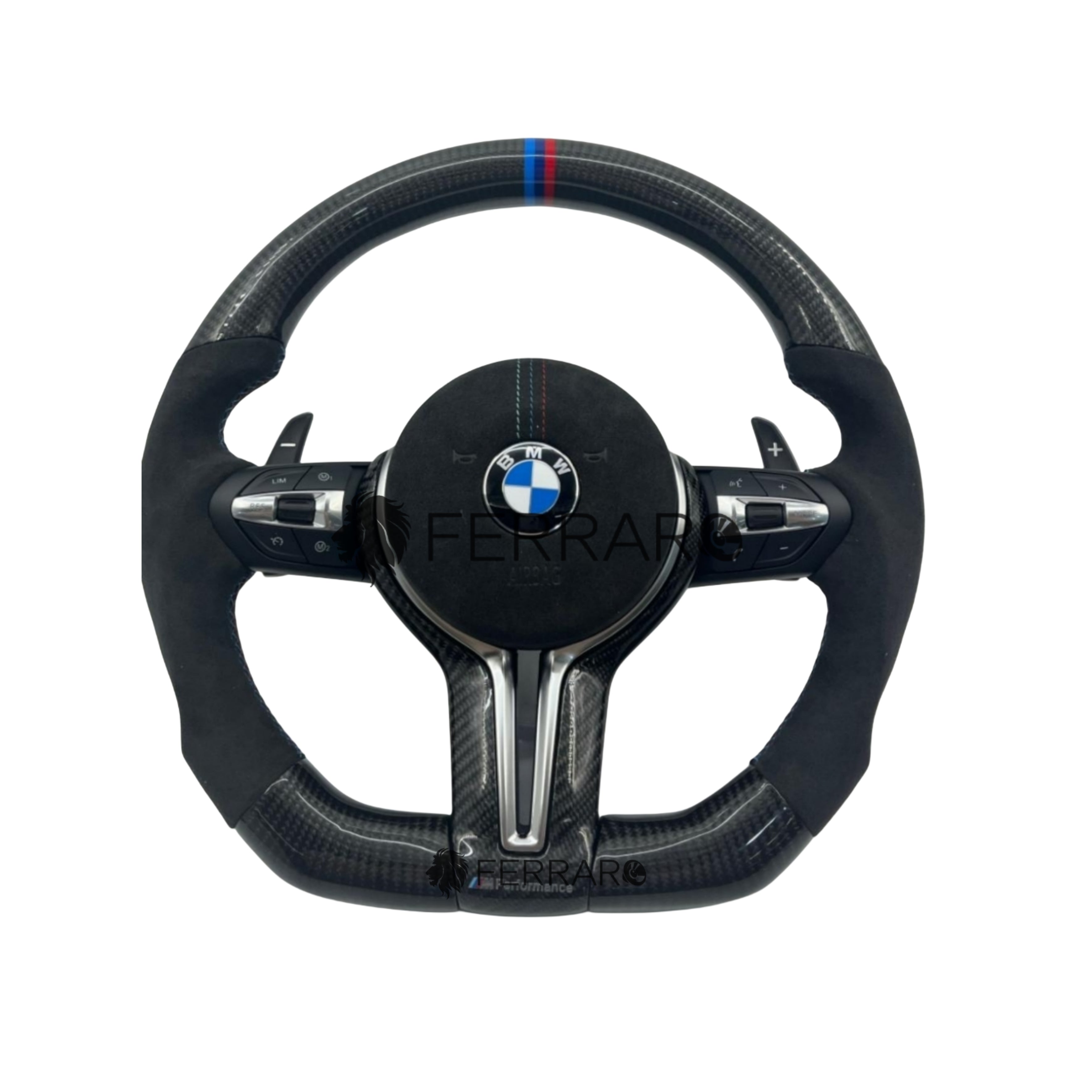 Volante per BMW, Carbonio Diagonale, Tricolore, Sport