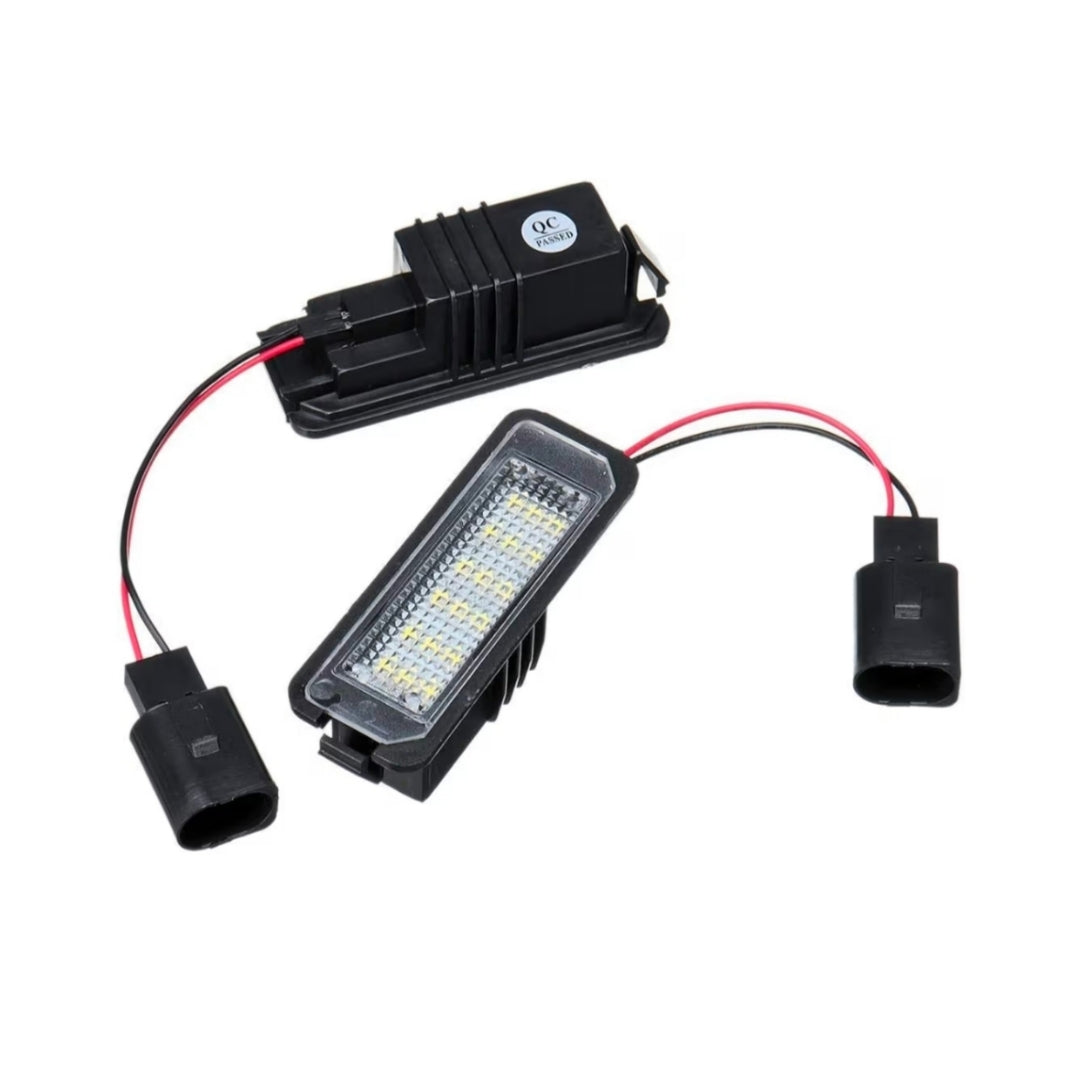 Set Luci Targa a Led per Volkswagen, Skoda (Compatibilità in Descrizione), Plug and Play