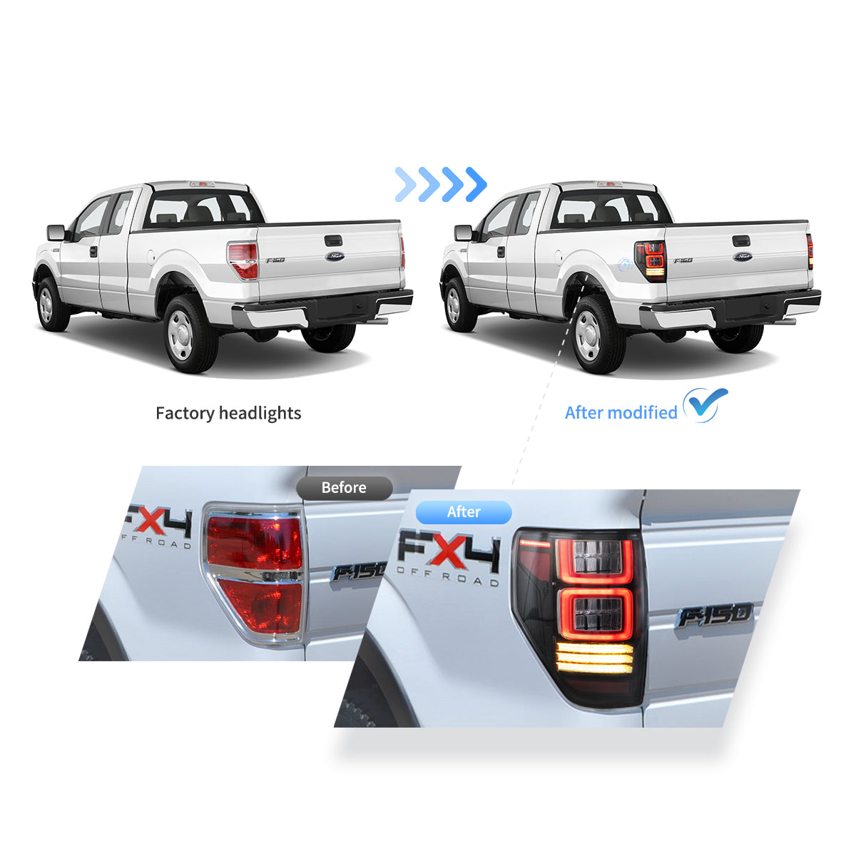 Fanali Posteriore Completo per Ford F150 12ª Serie (2009-2014) a LED