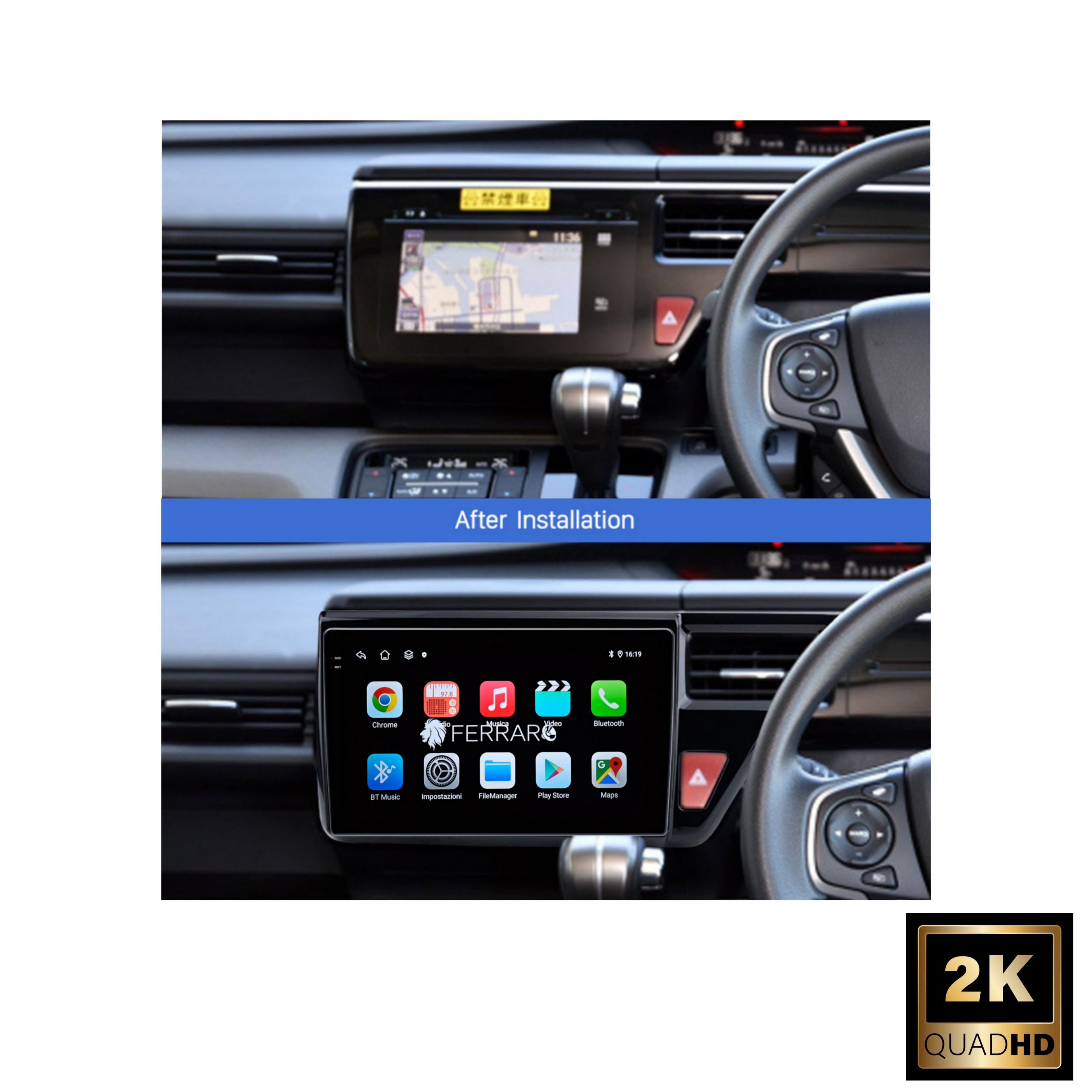Autoradio per Honda Stepwgn 10.1" 2K | 2015-2021 | Android | Bluetooth | CarPlay | Android Auto | 4/64GB Ram