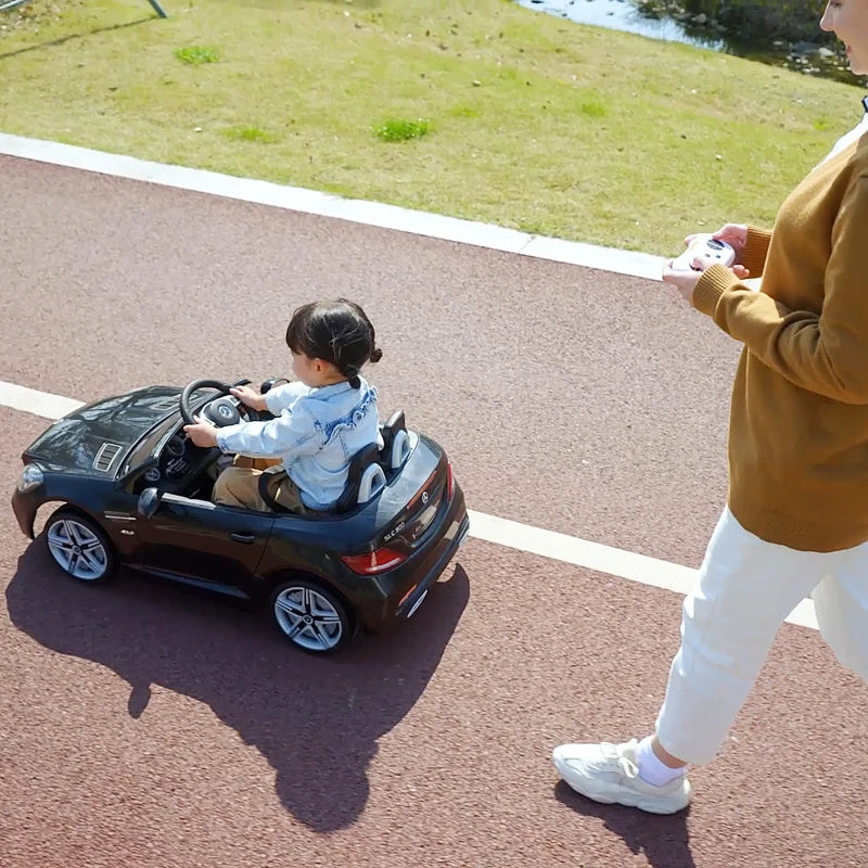 AIYAPLAY Macchina Elettrica per Bambini Licenza Mercedes SLC 300 con Telecomando, in PP e Metallo, 107x62.5x44 cm, Nero