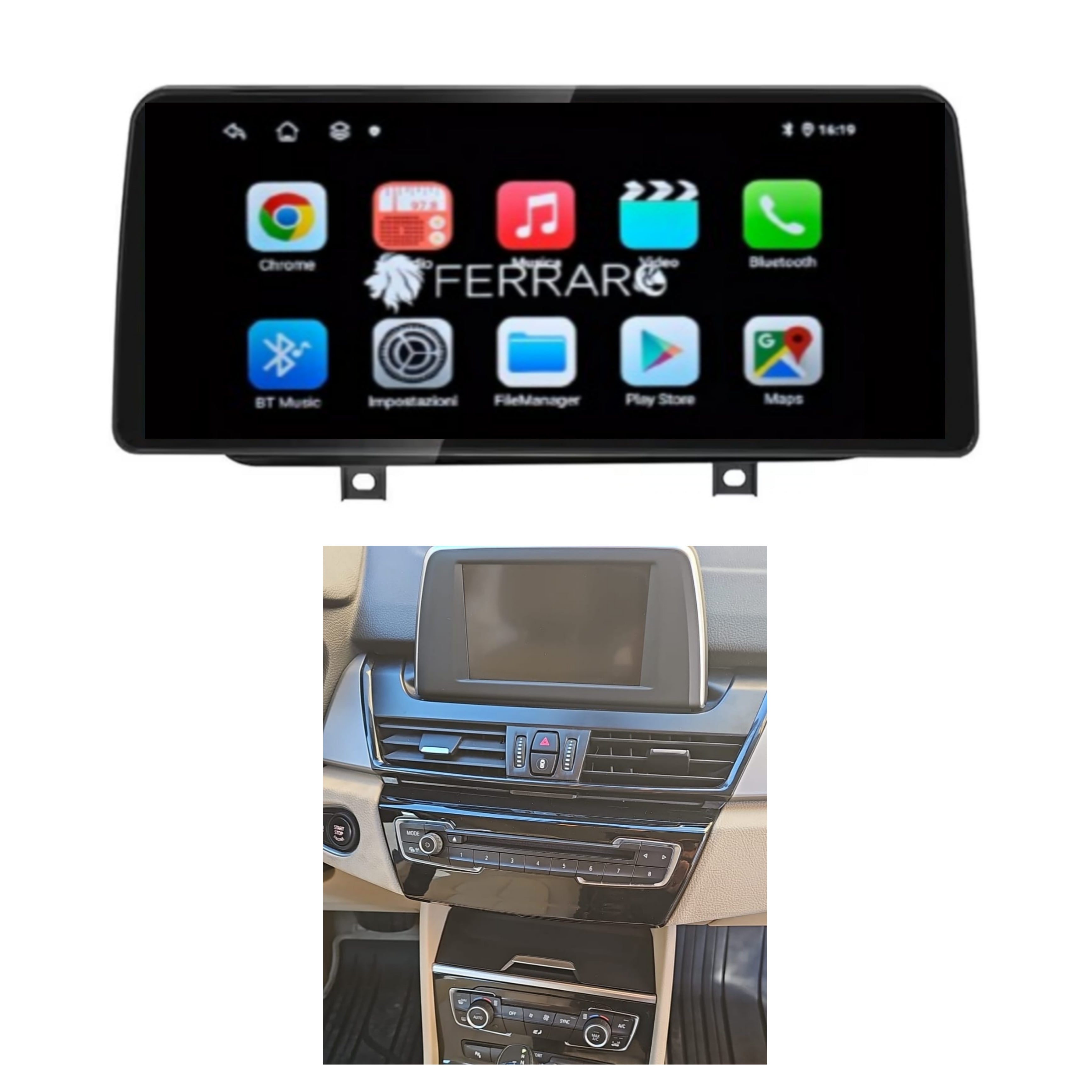 Autoradio per BMW Serie 2 F45 12.3"| 2014-2022 | Android | Bluetooth | CarPlay | Android Auto | 4/64GB Ram