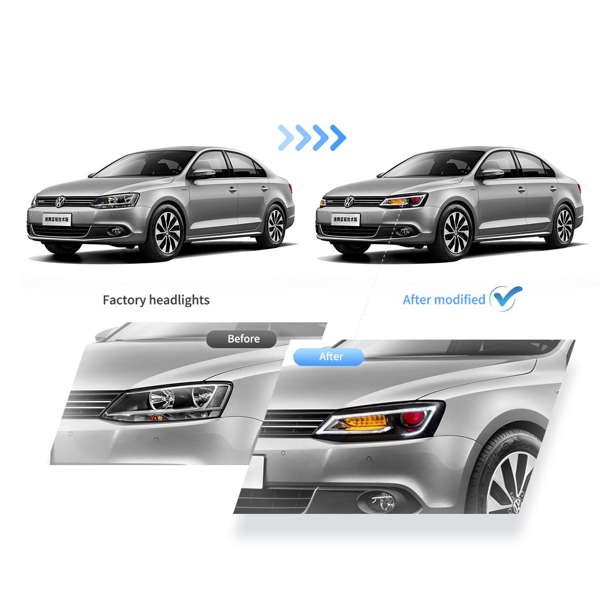 Fanali Anteriore Completo per Volkswagen Jetta MK6 (2011-2018) a LED