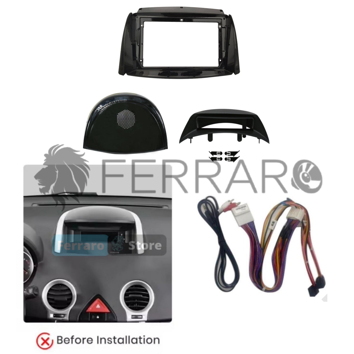 Kit Montaggio Autoradio 9"Pollici Renault Koleos (2008-2016) Mascherina, Cablaggio per Autoradio Android