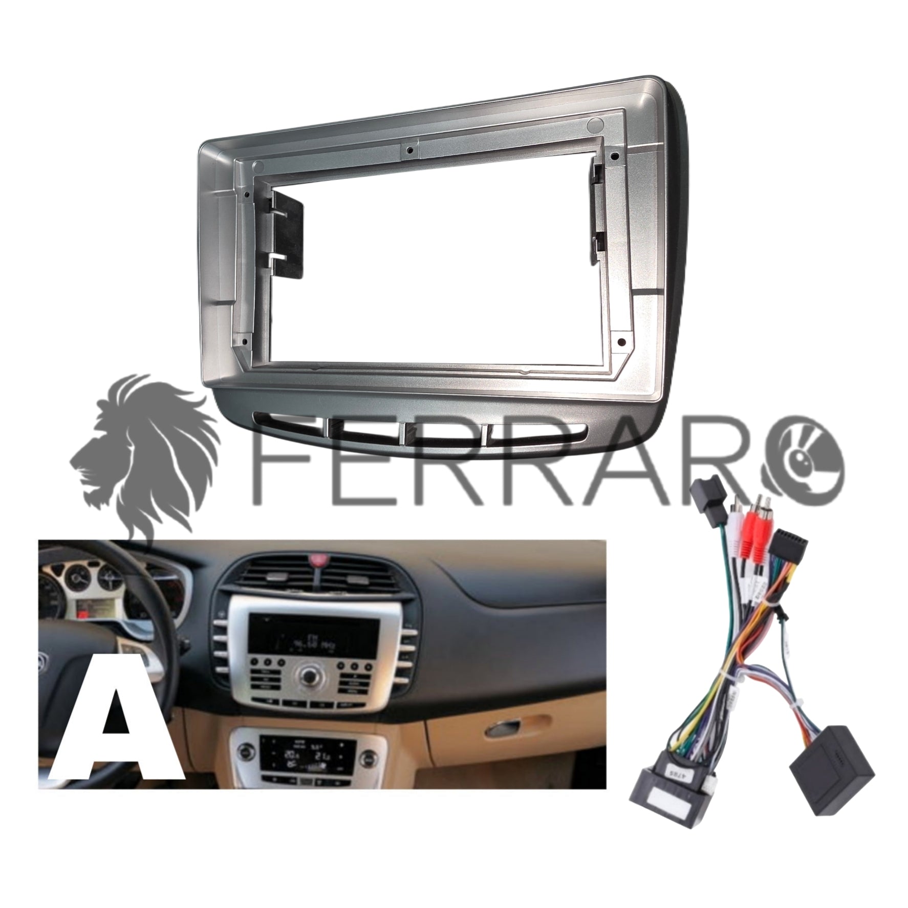 Kit Montaggio Autoradio 9"Pollici Lancia Delta (2008-2014), Mascherina, Cablaggio per Autoradio Android