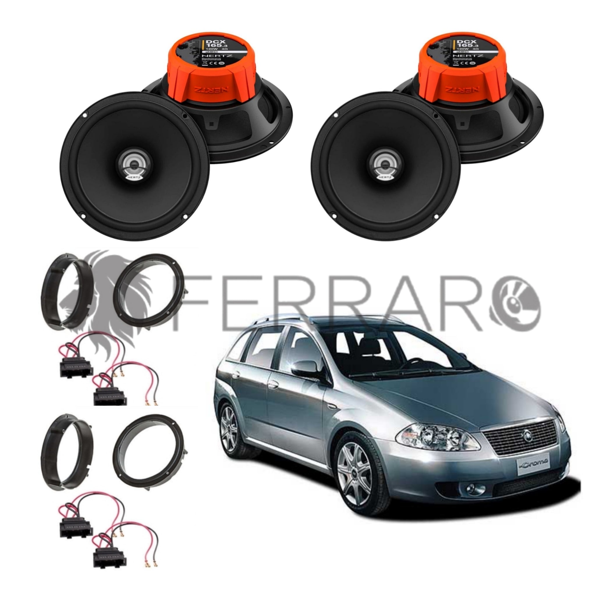Hertz Kit 4 Casse | DCX 165.3 | Ant/Post | Fiat Croma