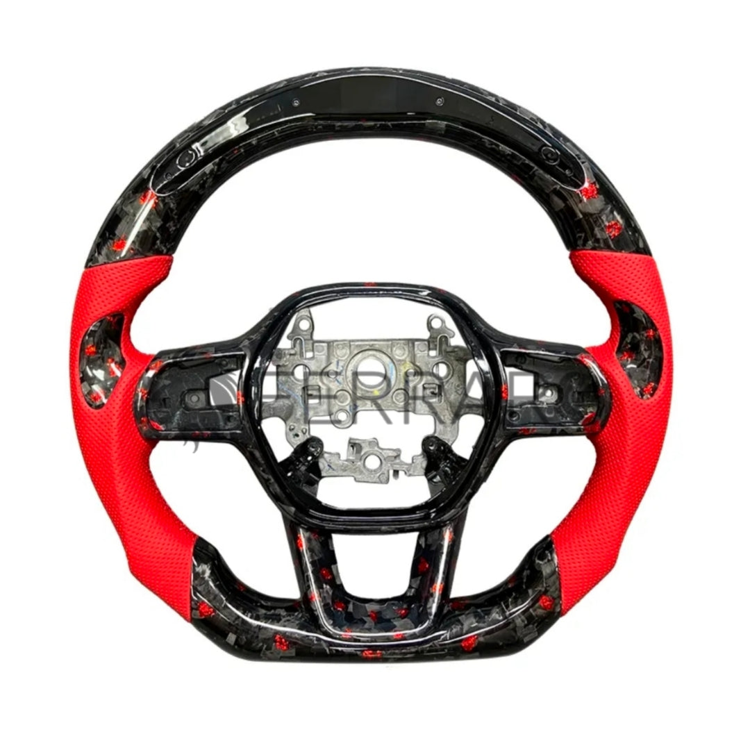 Volante Sportivo per Honda Civic (Dal 2022>), Carbonio, Customizzato in Pelle