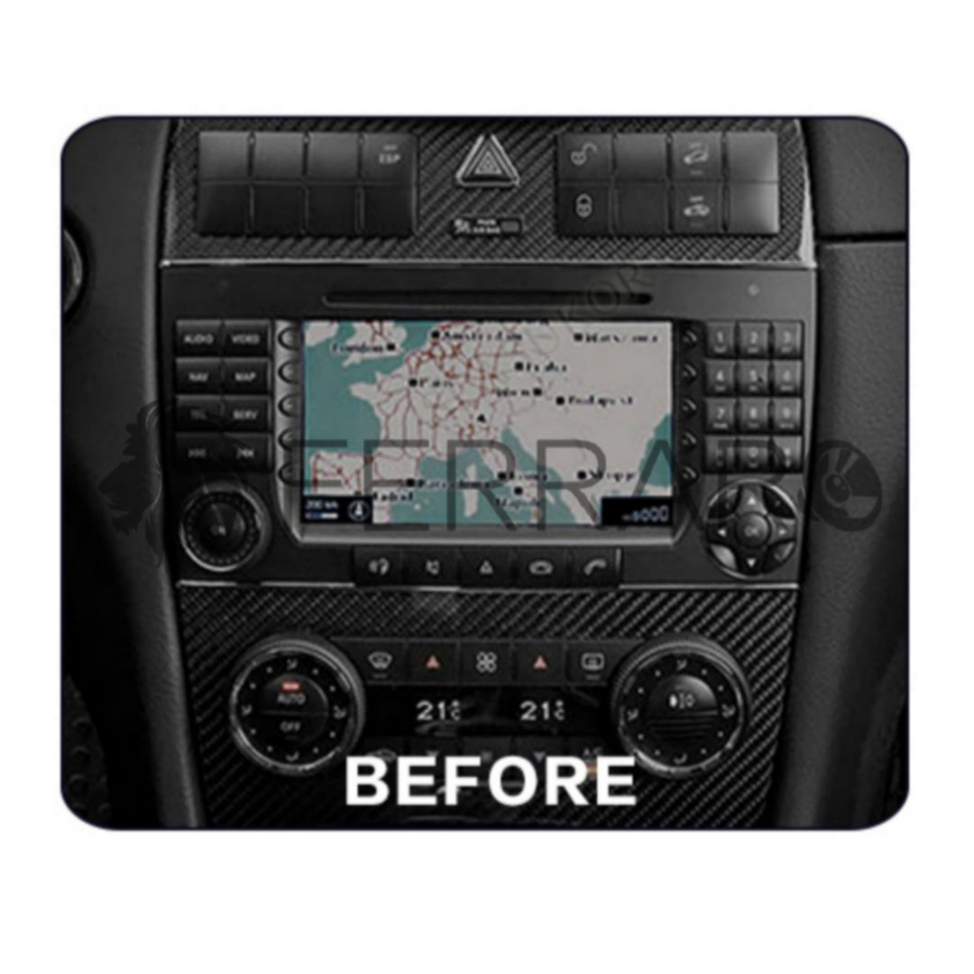 Kit Montaggio Autoradio 9"Pollici Mercedes Classe C W203 (2004-2007), Mascherina, Cablaggio per Autoradio Android