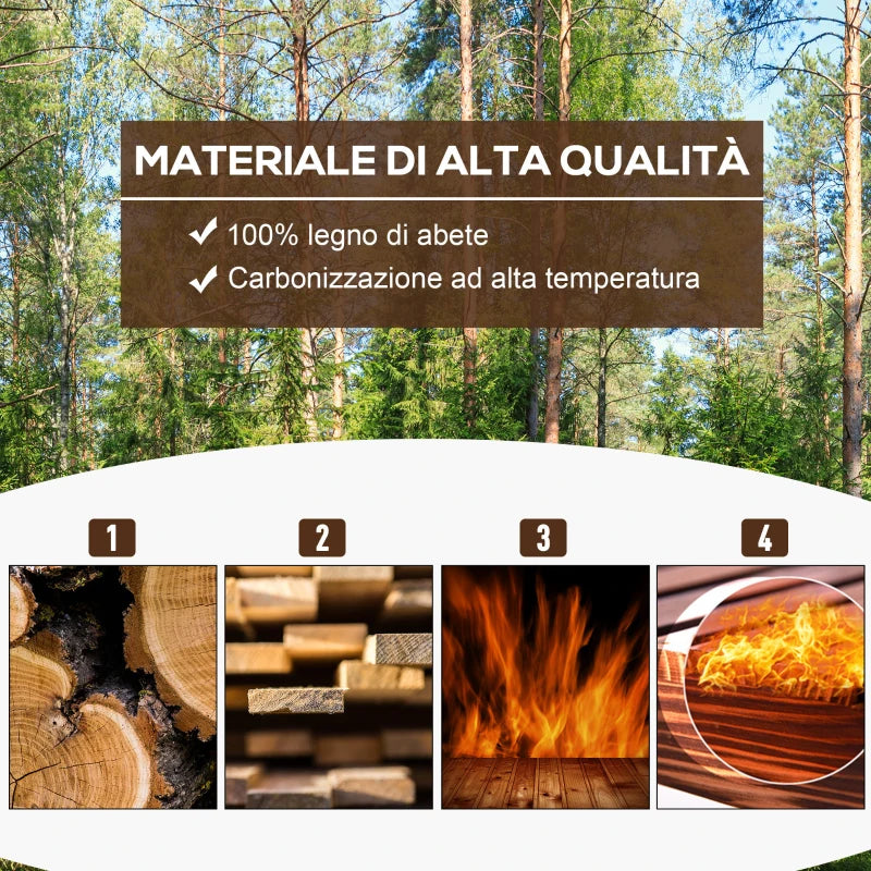 Outsunny Fioriera Vaso per Piante Box Rettangolare in Legno di Abete 70 x 35 x 30cm