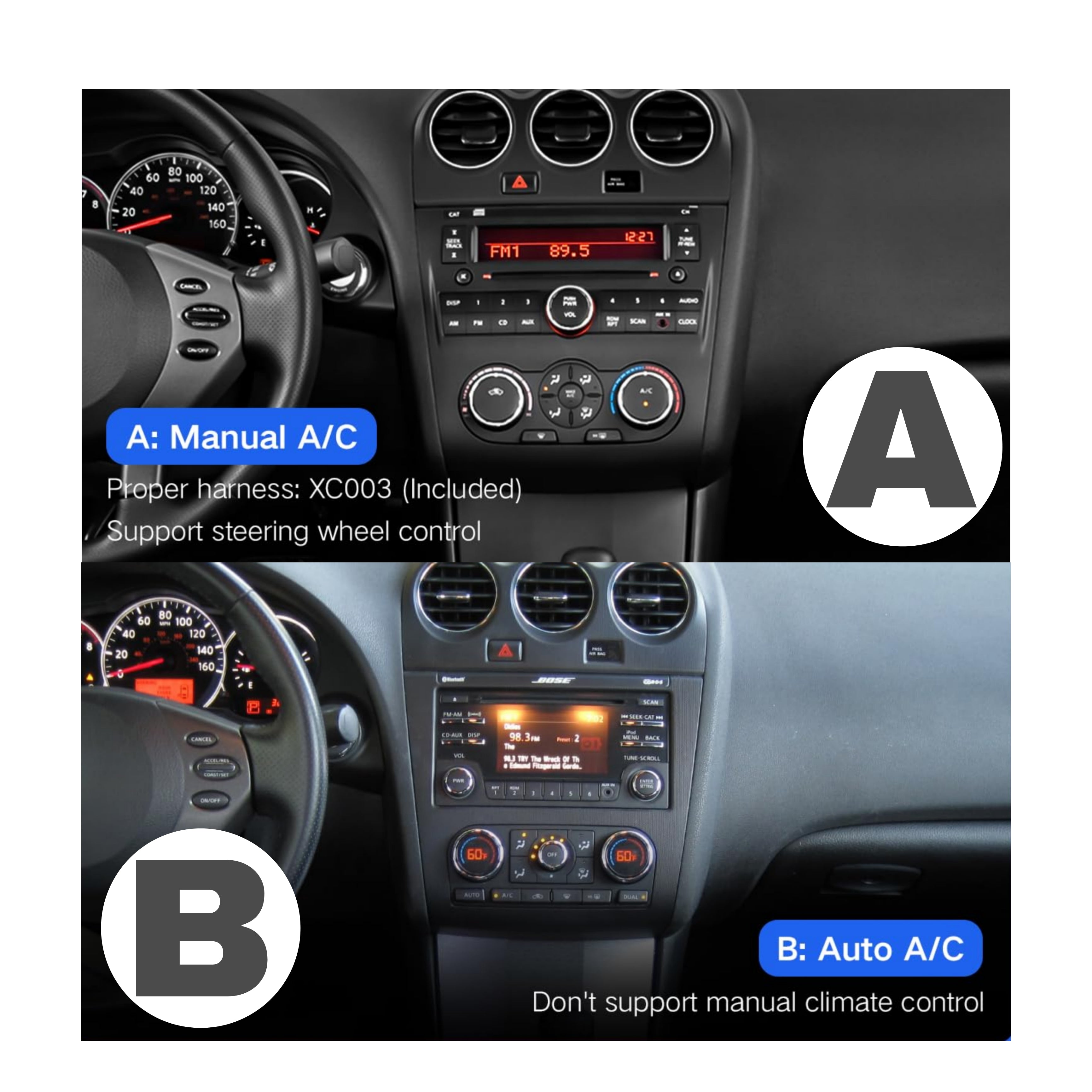 Autoradio per Nissan Altima 4 9" 2K | 2007-2013 | Android | Bluetooth | CarPlay | Android Auto | 12/256GB Ram