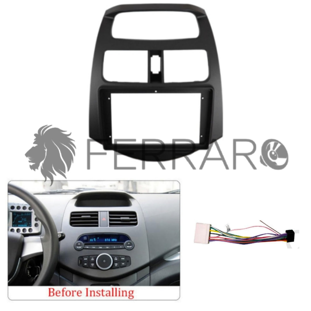 Kit Montaggio Autoradio 9"Pollici Chrevolet Spark (2010-2014) Mascherina, Cablaggio Autoradio Android