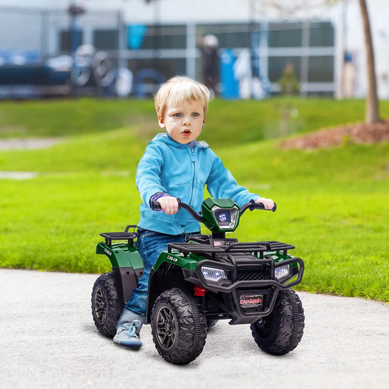 HOMCOM Quad per Bambini 3-6 Anni con 3 Luci LED, Velocità max 4km/h e 50 Minuti max di Carica, 88x45x50 cm