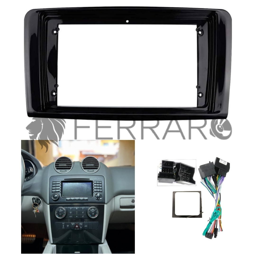 Kit Montaggio Autoradio 9"Pollici Mercedes Classe ML, GL X164 (2005-2012), Mascherina, Cablaggio per Autoradio Android