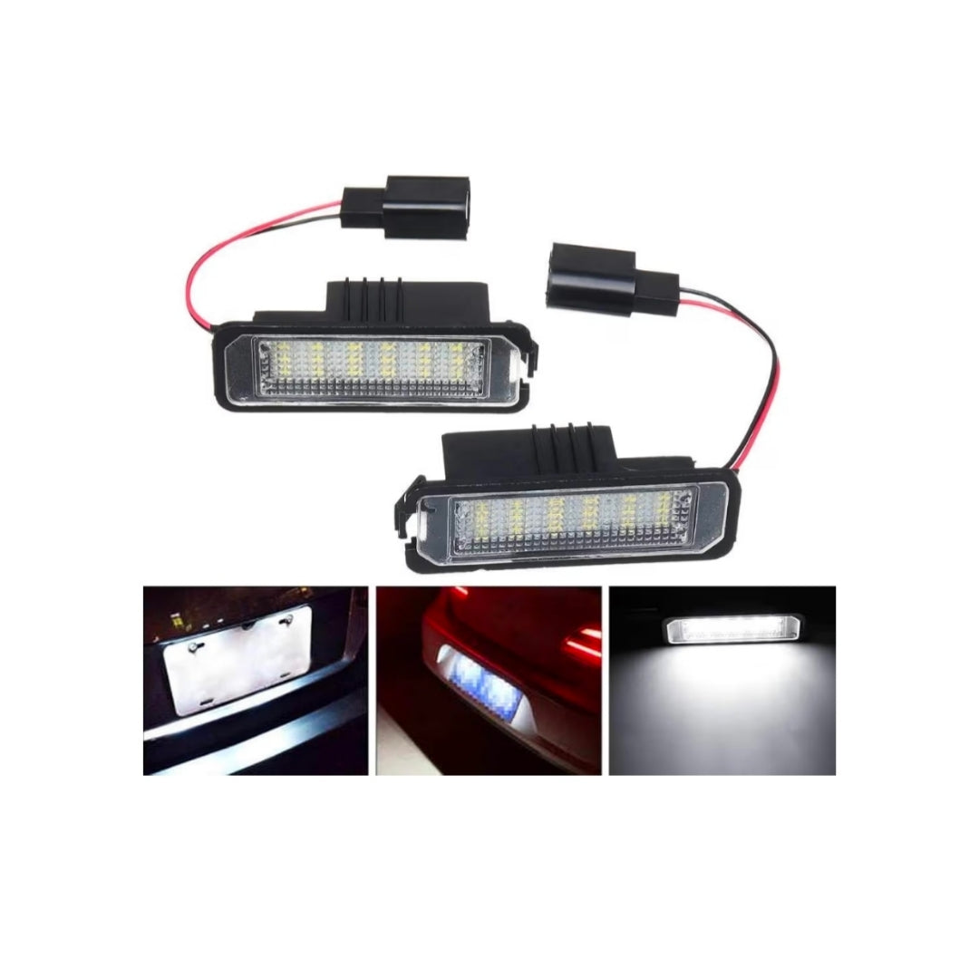 Set Luci Targa a Led per Volkswagen, Skoda (Compatibilità in Descrizione), Plug and Play
