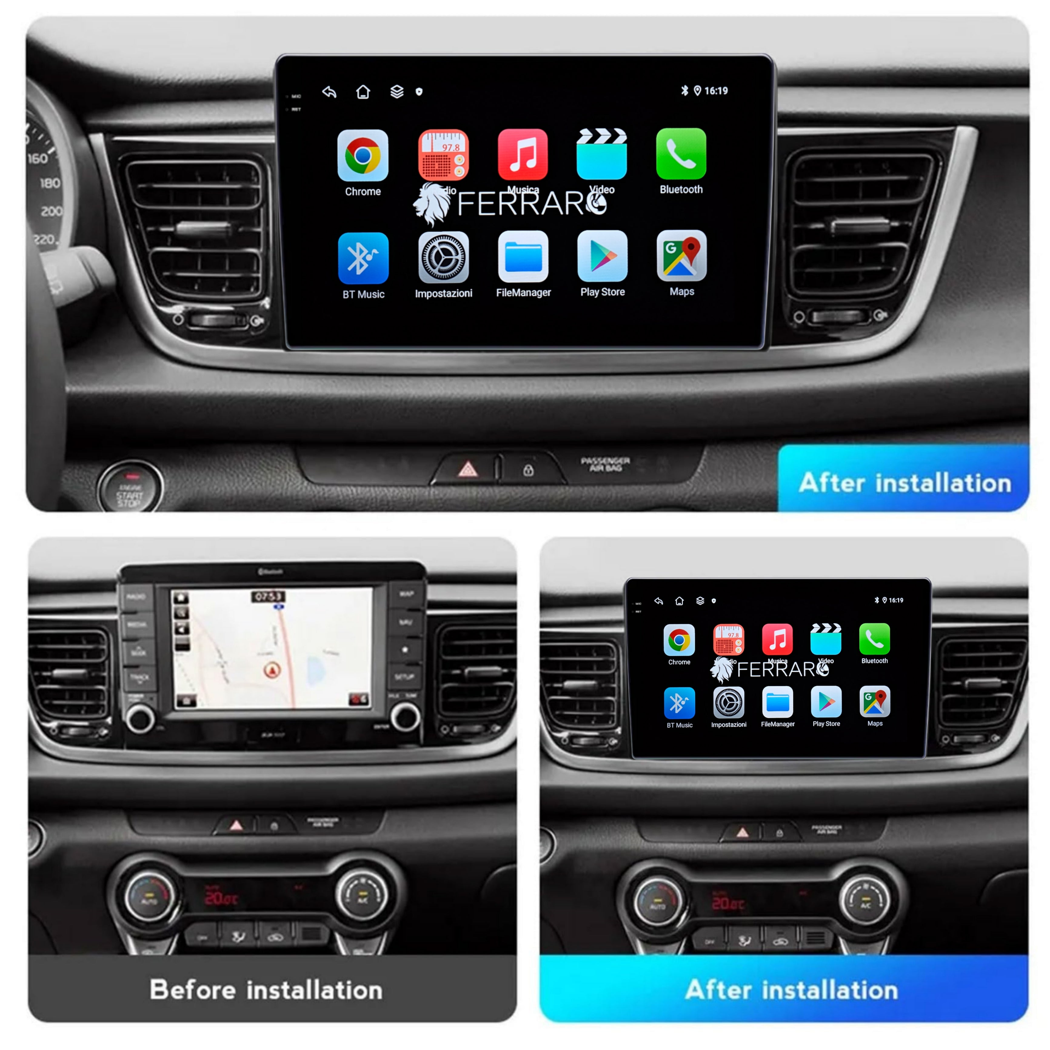 Autoradio per Kia Rio YB KX Cross 9" 2K | 2016-2020 | Android | Bluetooth | CarPlay | Android Auto | 12/256GB Ram
