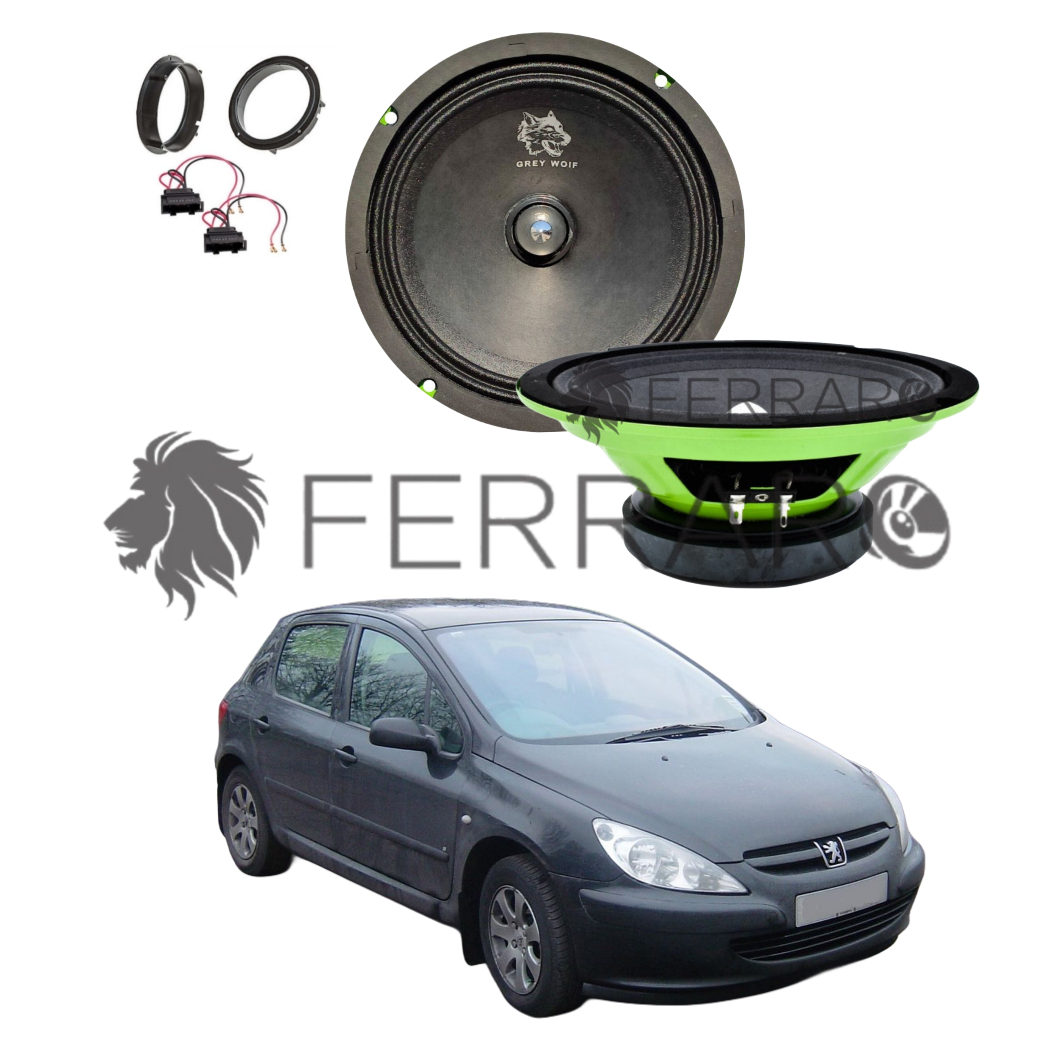 FerraroStore Kit 2 Altoparlanti | PV165.3 | Anteriori | Peugeot 307