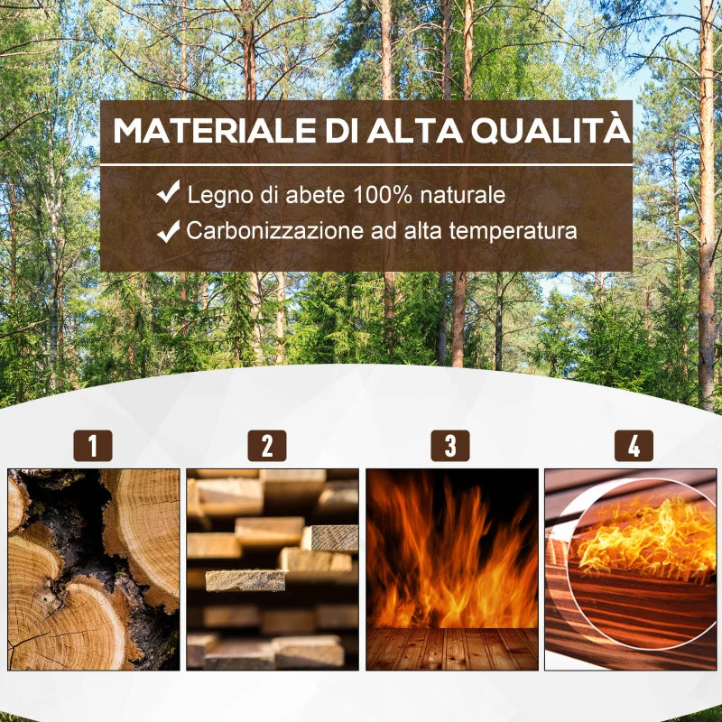 Outsunny Fioriera da Giardino Rettangolare per Interni ed Esterni, in Legno di Abete, 80x33x30 cm, color Legno