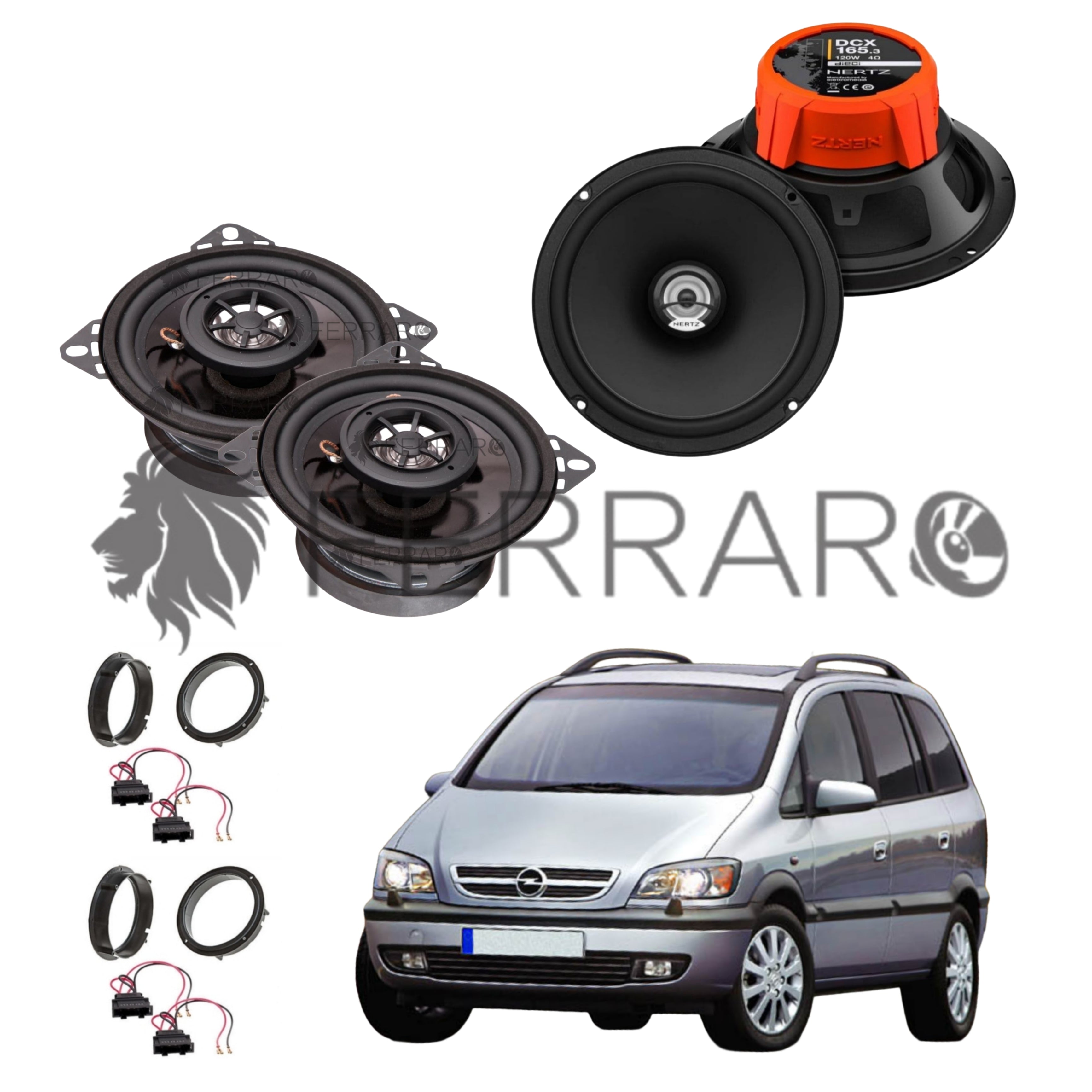 FerraroStore Kit 4 Casse | DCX 165.3 | ASC-452.PC | Ant/Post | Opel Zafira A (1999-2005)