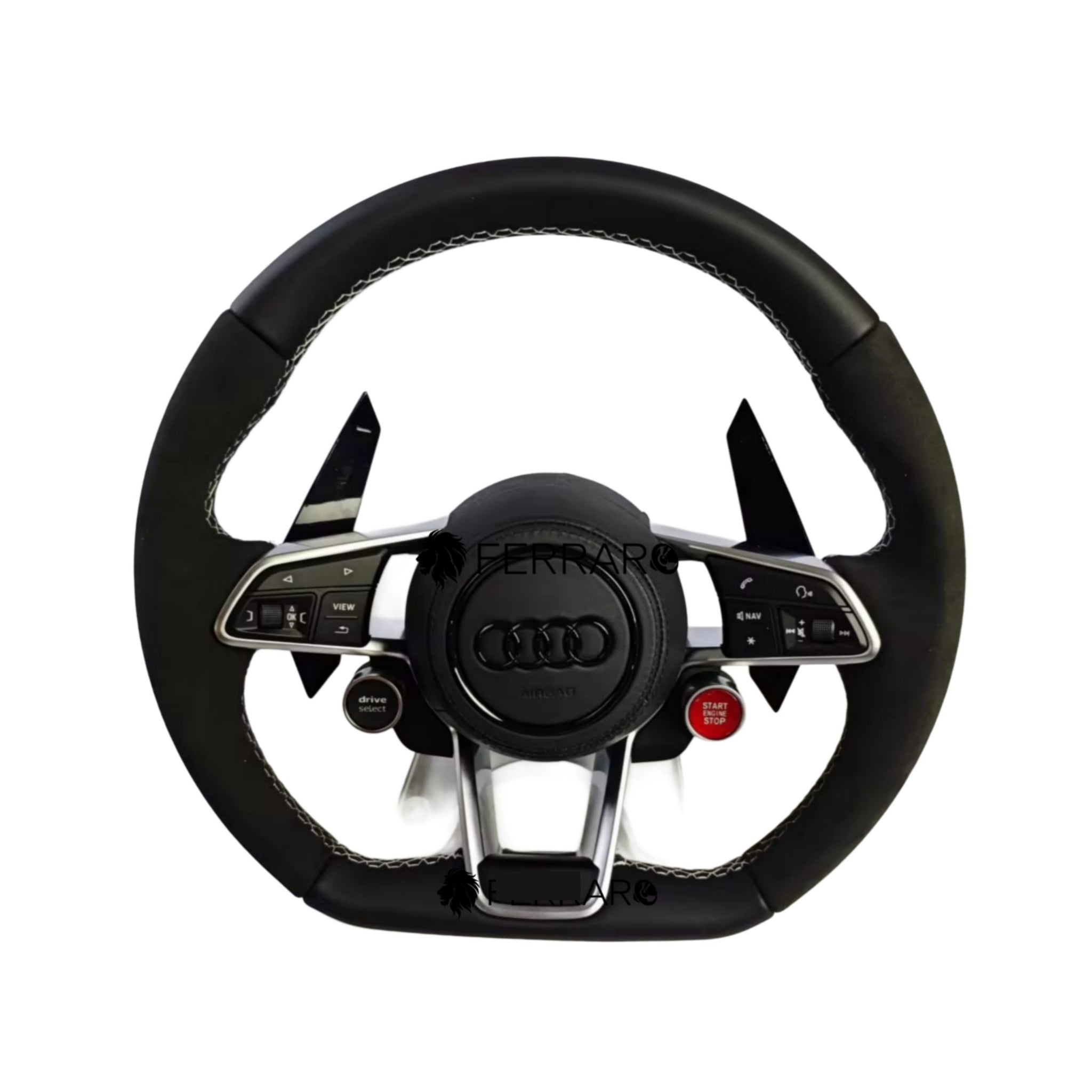 (PRENOTA) Volante per Audi, Galvanica, Linea Bianca, Pulsanti, RS