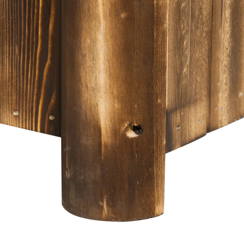 Outsunny Fioriera Vaso per Piante Box Rettangolare in Legno di Abete 70 x 35 x 30cm